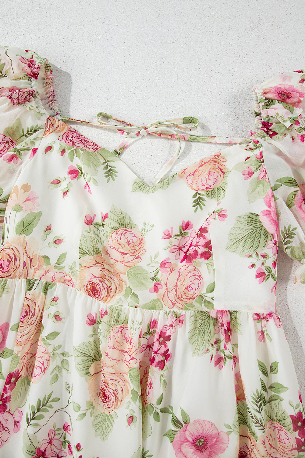 Floral Ruffle Sweetheart Mini Dress