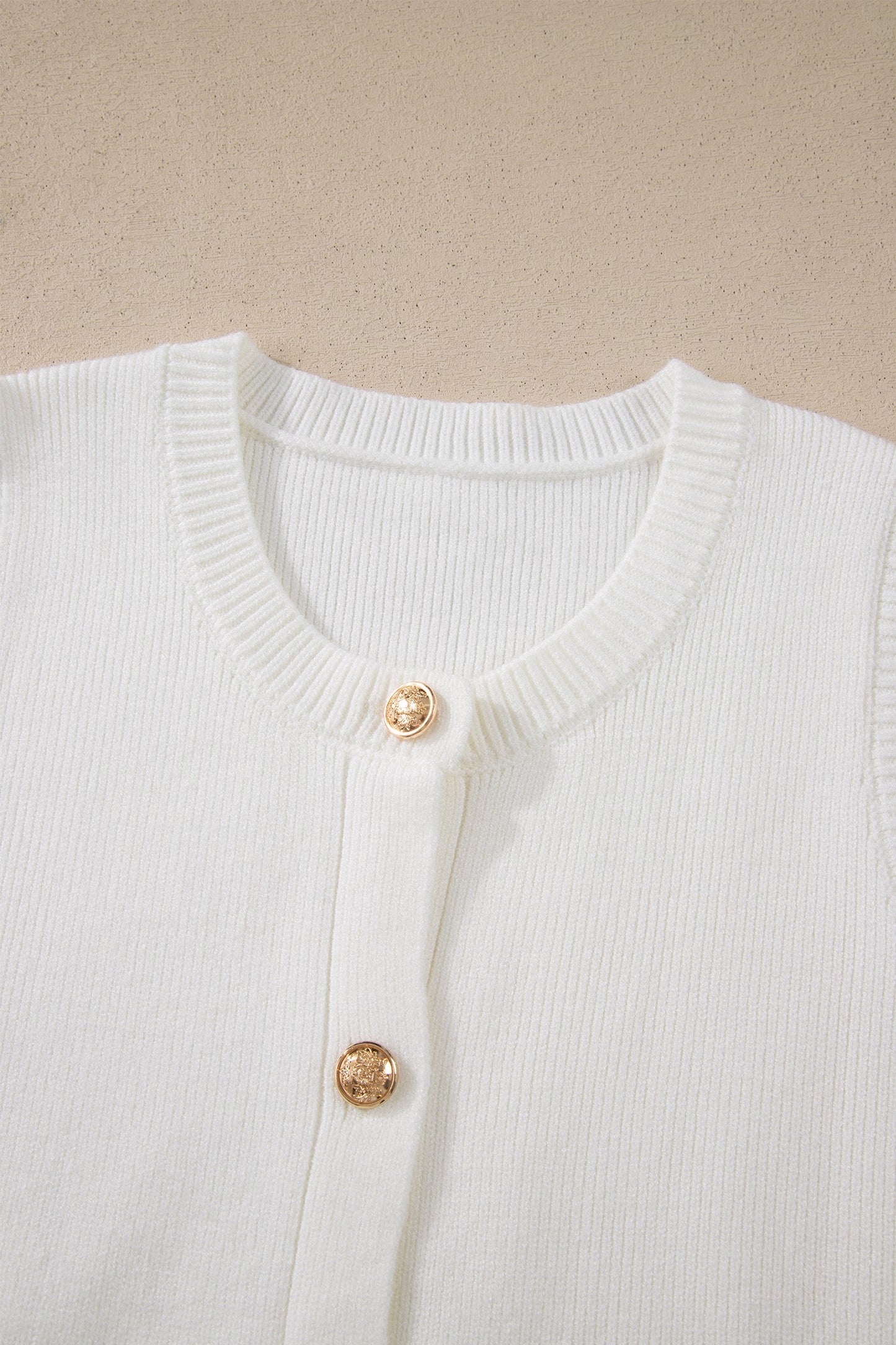Solid Knit Sleeveless Button Front Pocketed Sweater