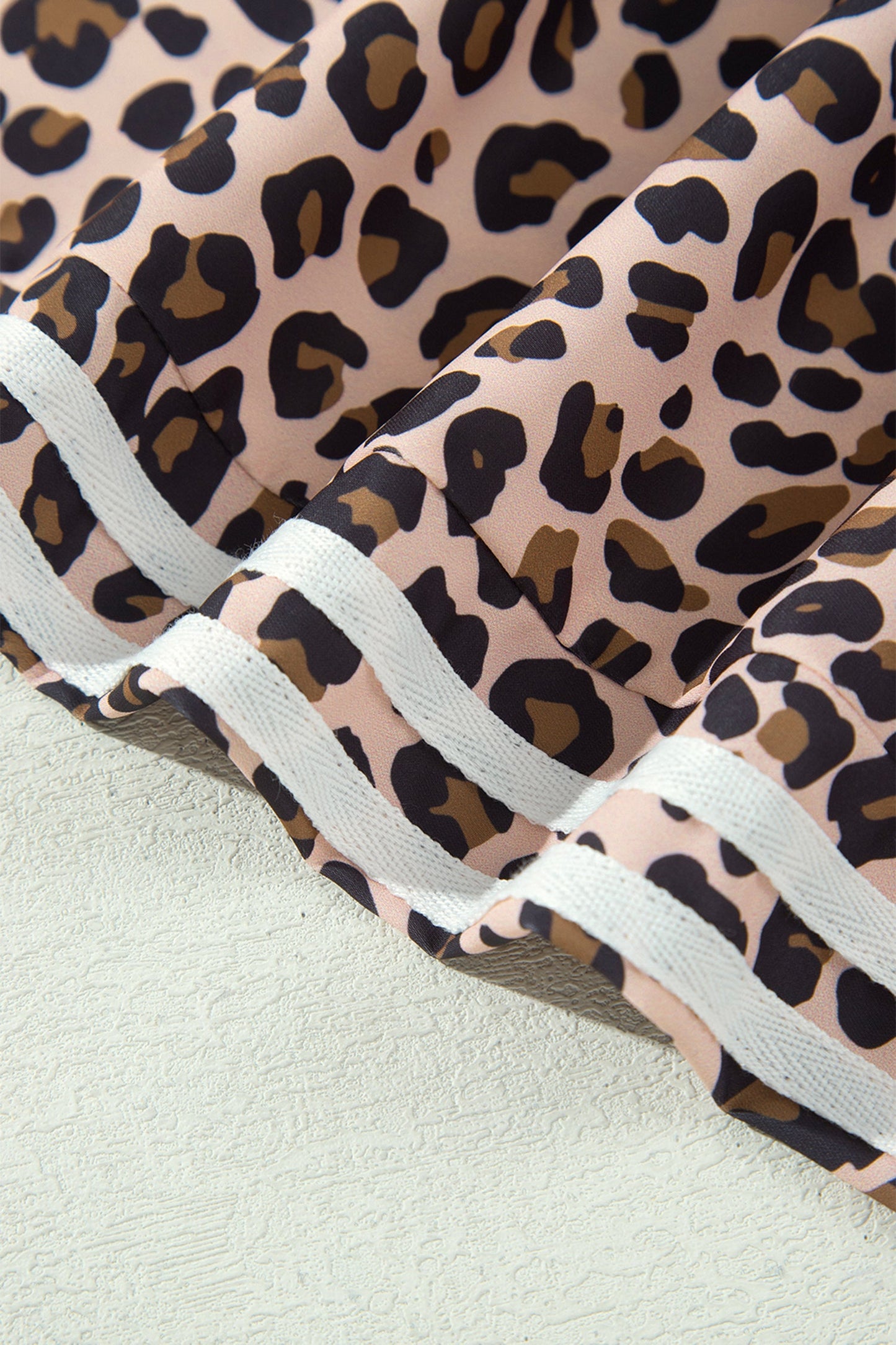 Leopard Side Stripe Wide Leg Pants