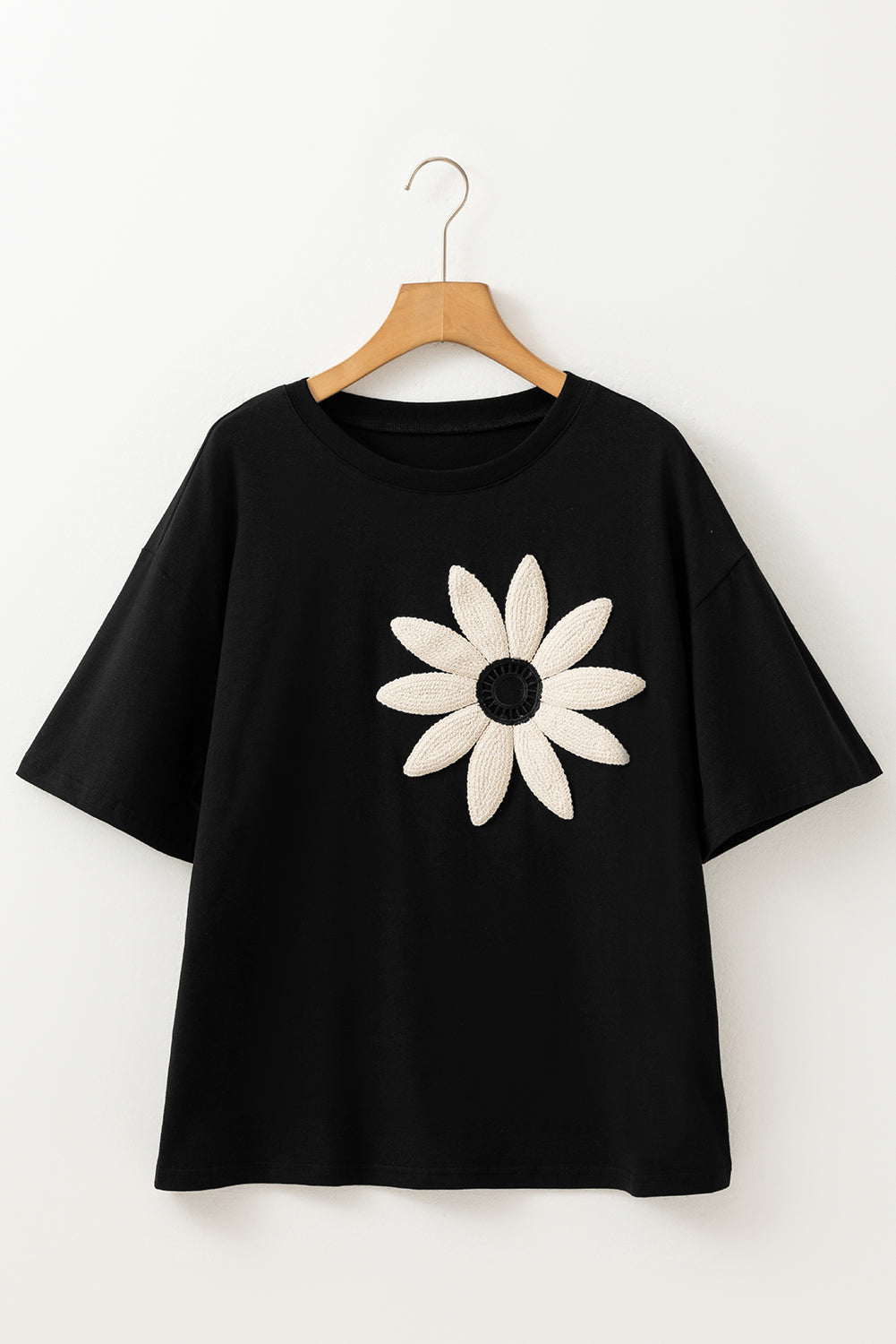 Floral Crochet Short Sleeve Tee