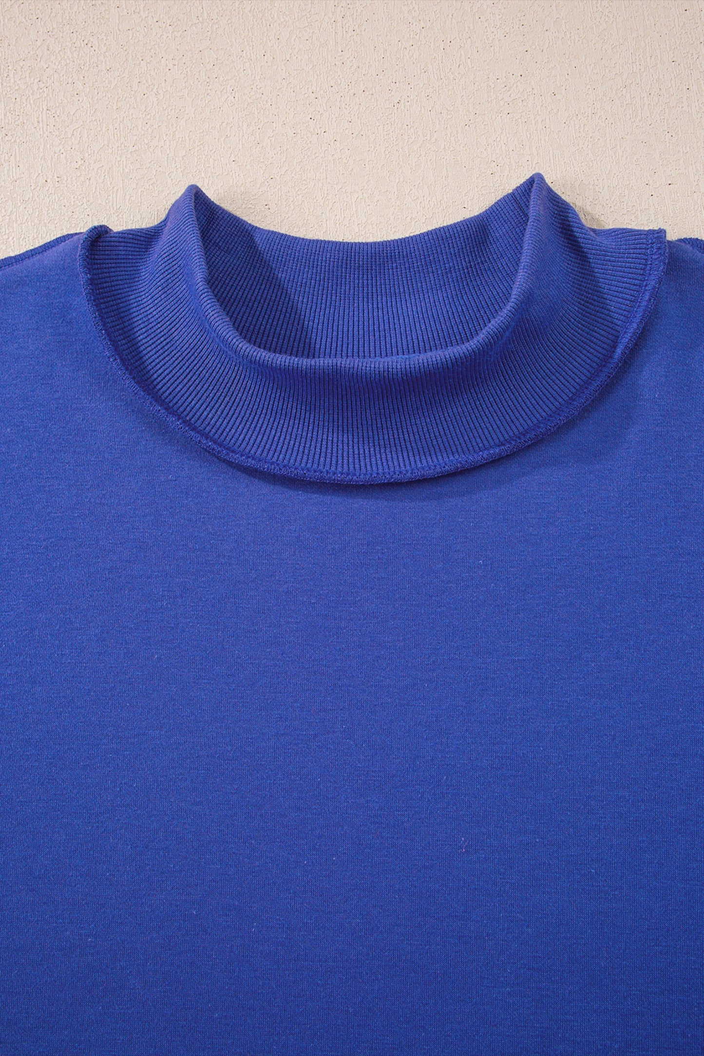 Solid Reversible Mock Neck Oversized Sweatshirt
