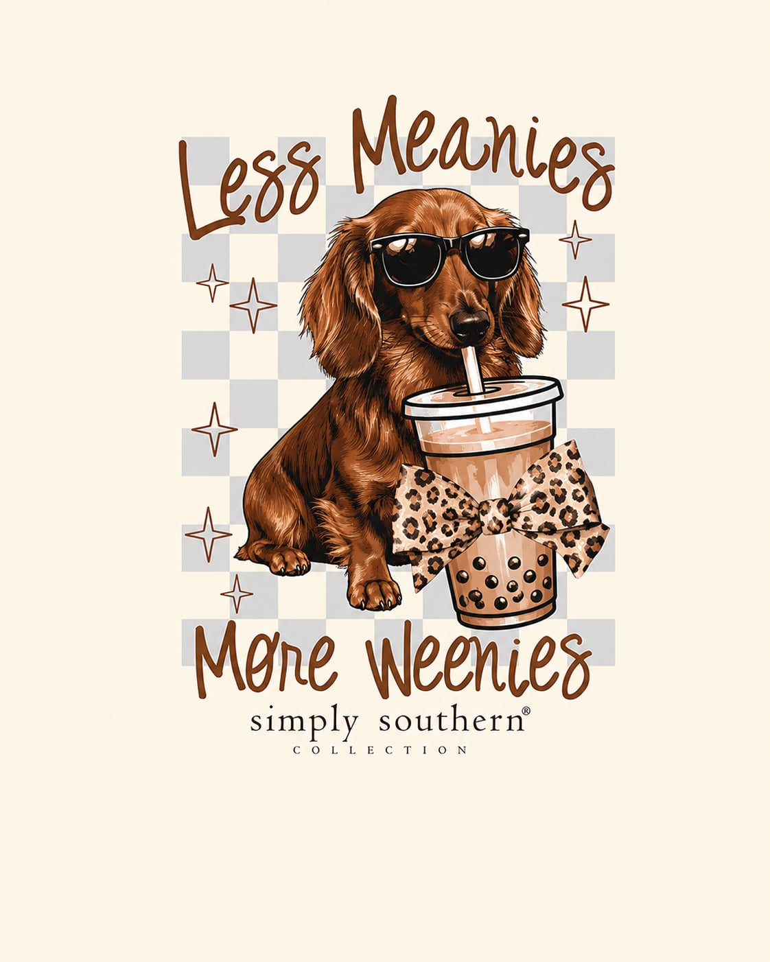 Less Meanies, More Weenies - Dachshund - Iced Coffee - SS - F26 - YOUTH Long Sleeve
