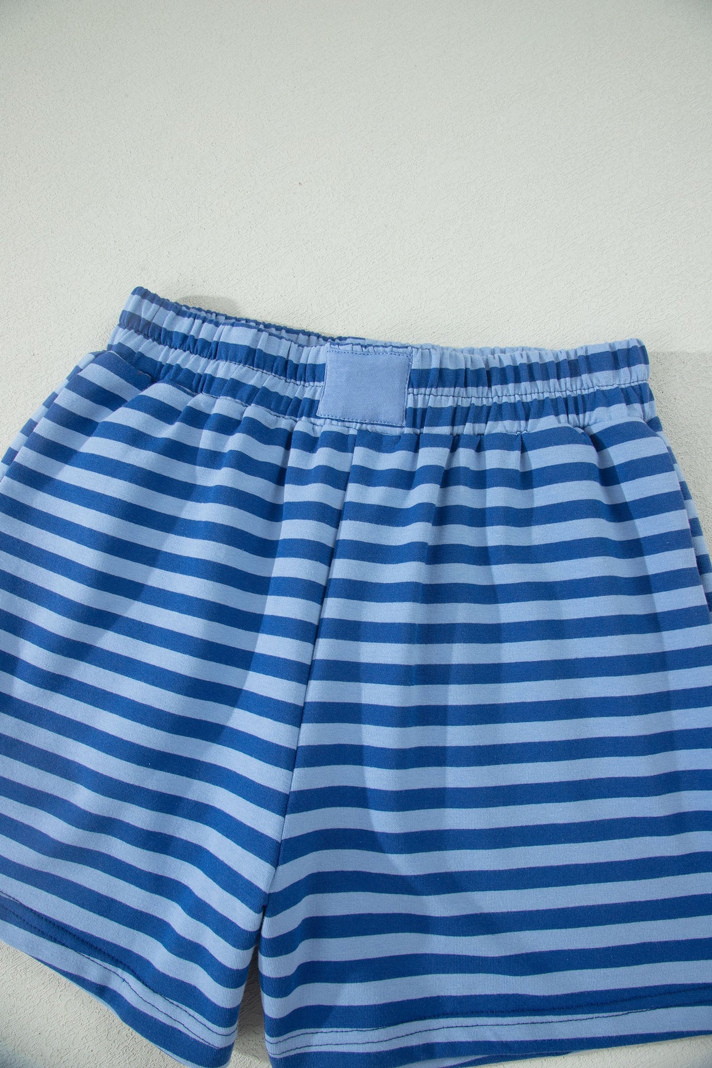 Stripe Short Sleeve Top & High Waist Short Set