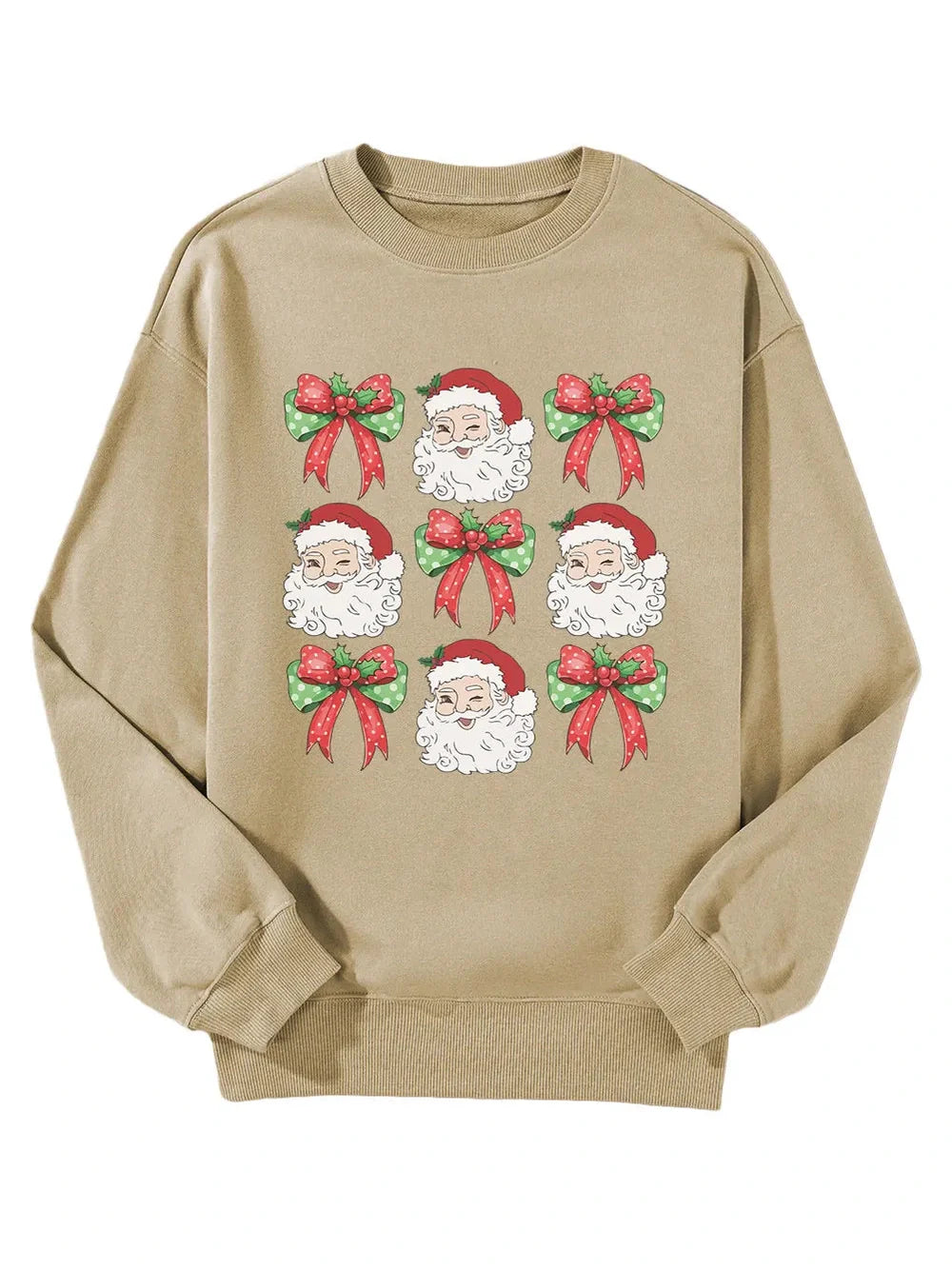 Women Santa Graphic Round Neck Long Sleeve Sweatshirt