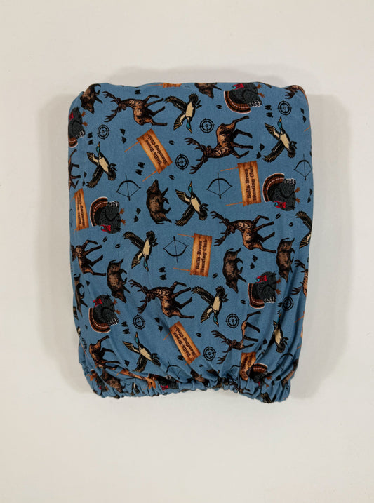 BLUE Bella-Breez Hunting Club Bamboo Crib Sheet (FINAL SALE)