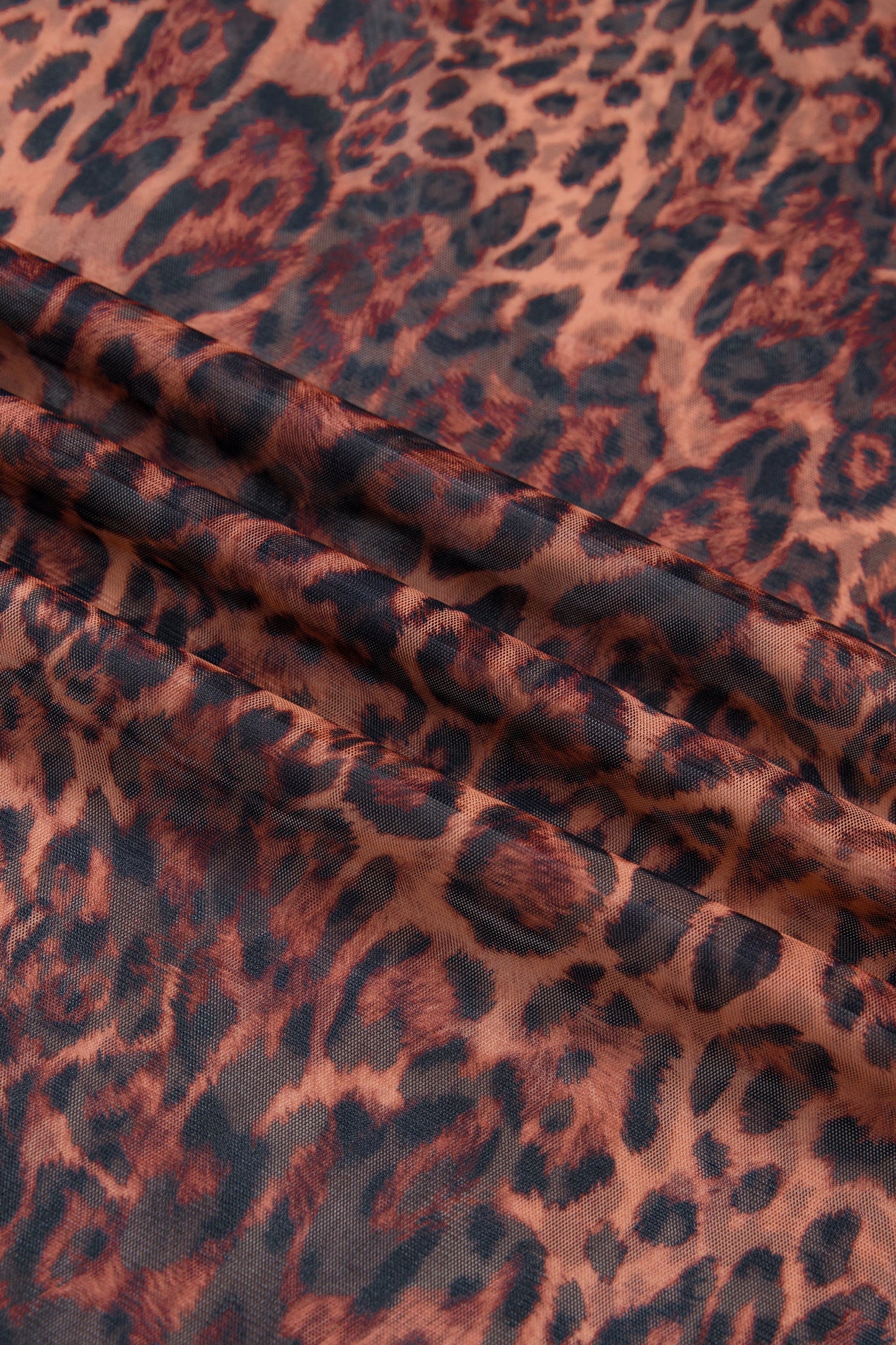 Leopard Mesh Sheer Maxi Skirt