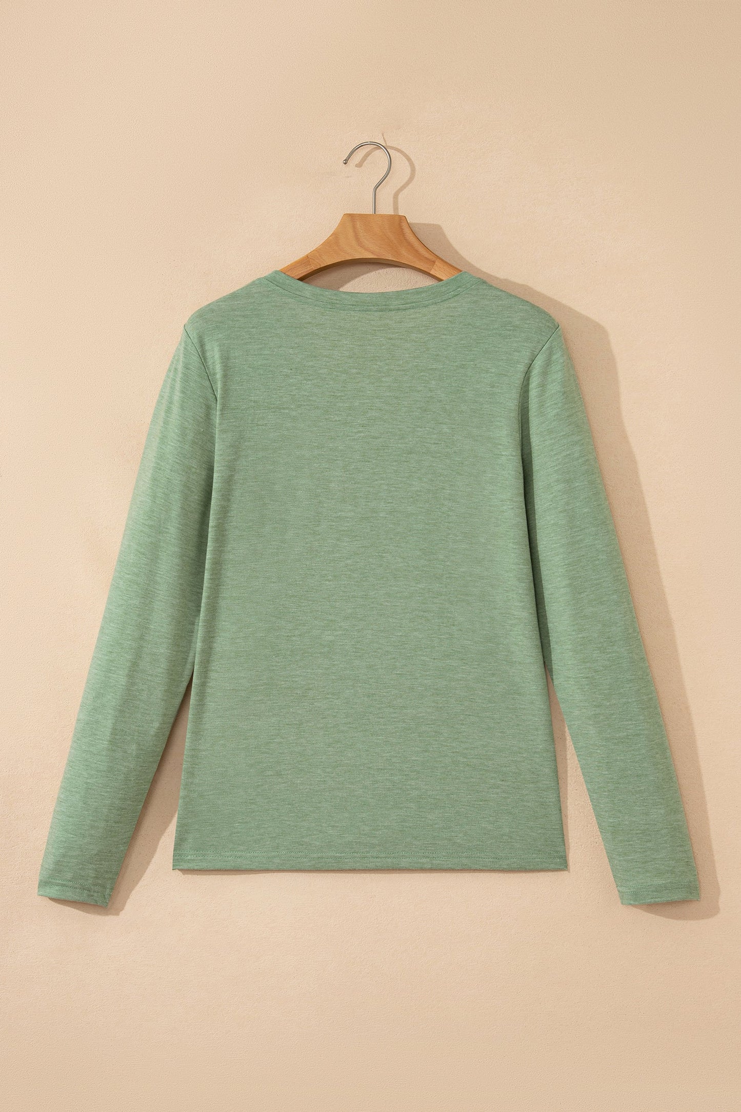 Solid V-Neck Long Sleeve Knit Top