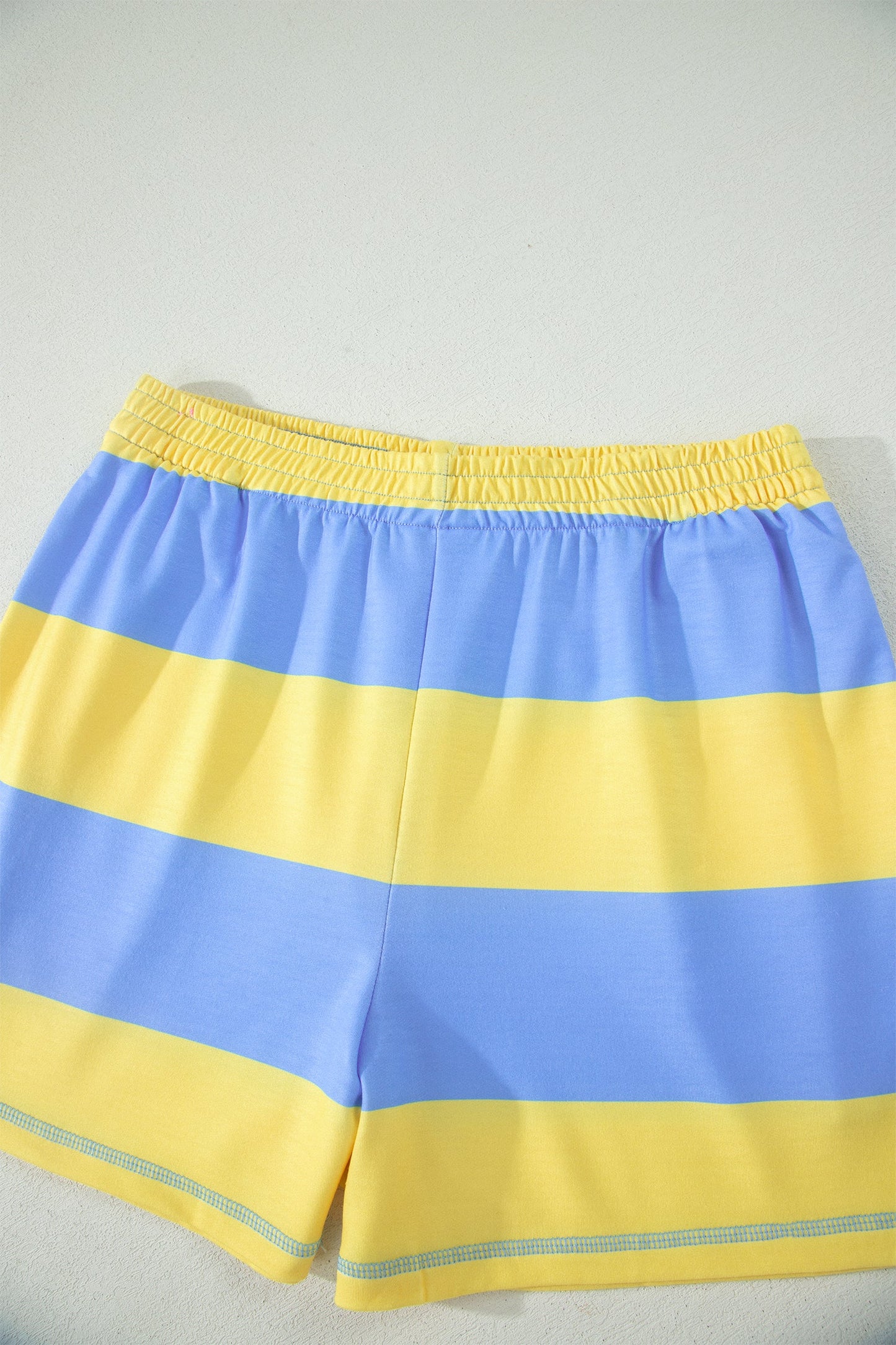 Stripe Half Zip Tee & Elastic Shorts Set