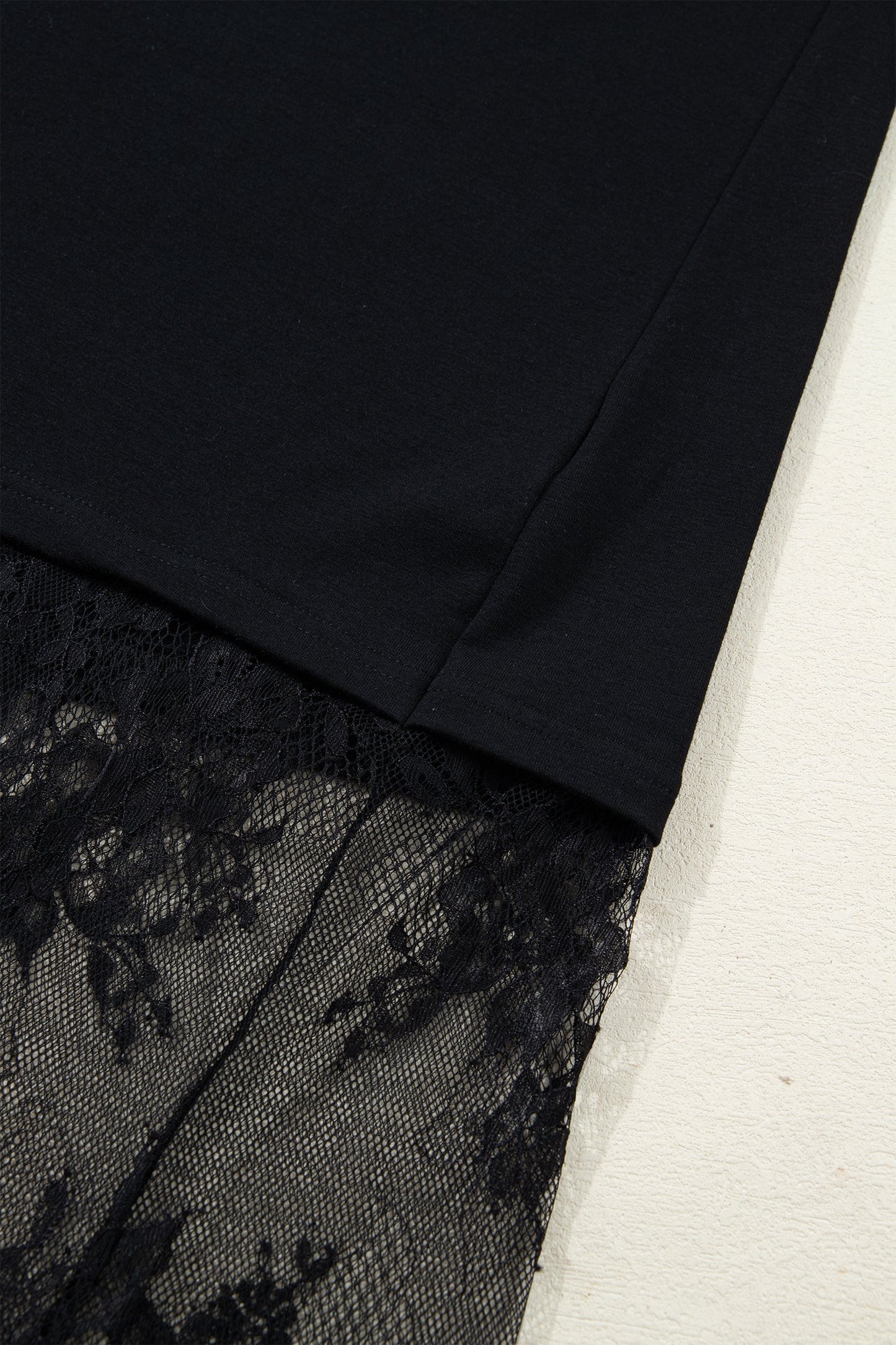 Solid Lace Patchwork Short Sleeve Maxi Dress