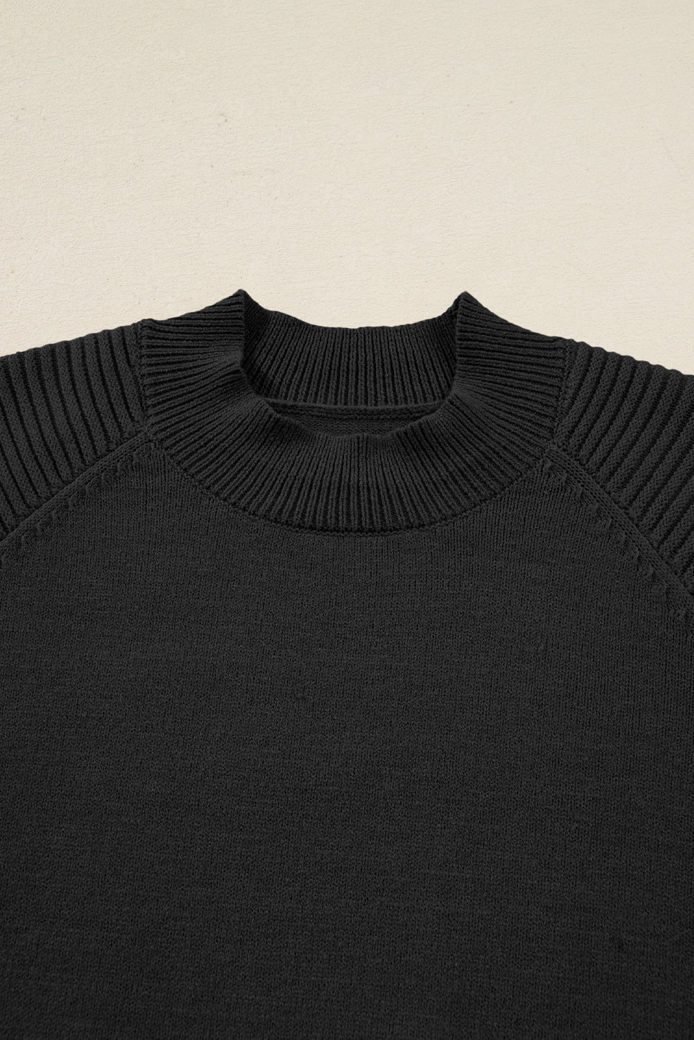 Solid High Neck Sweater and Pleated Mini Skirt Set