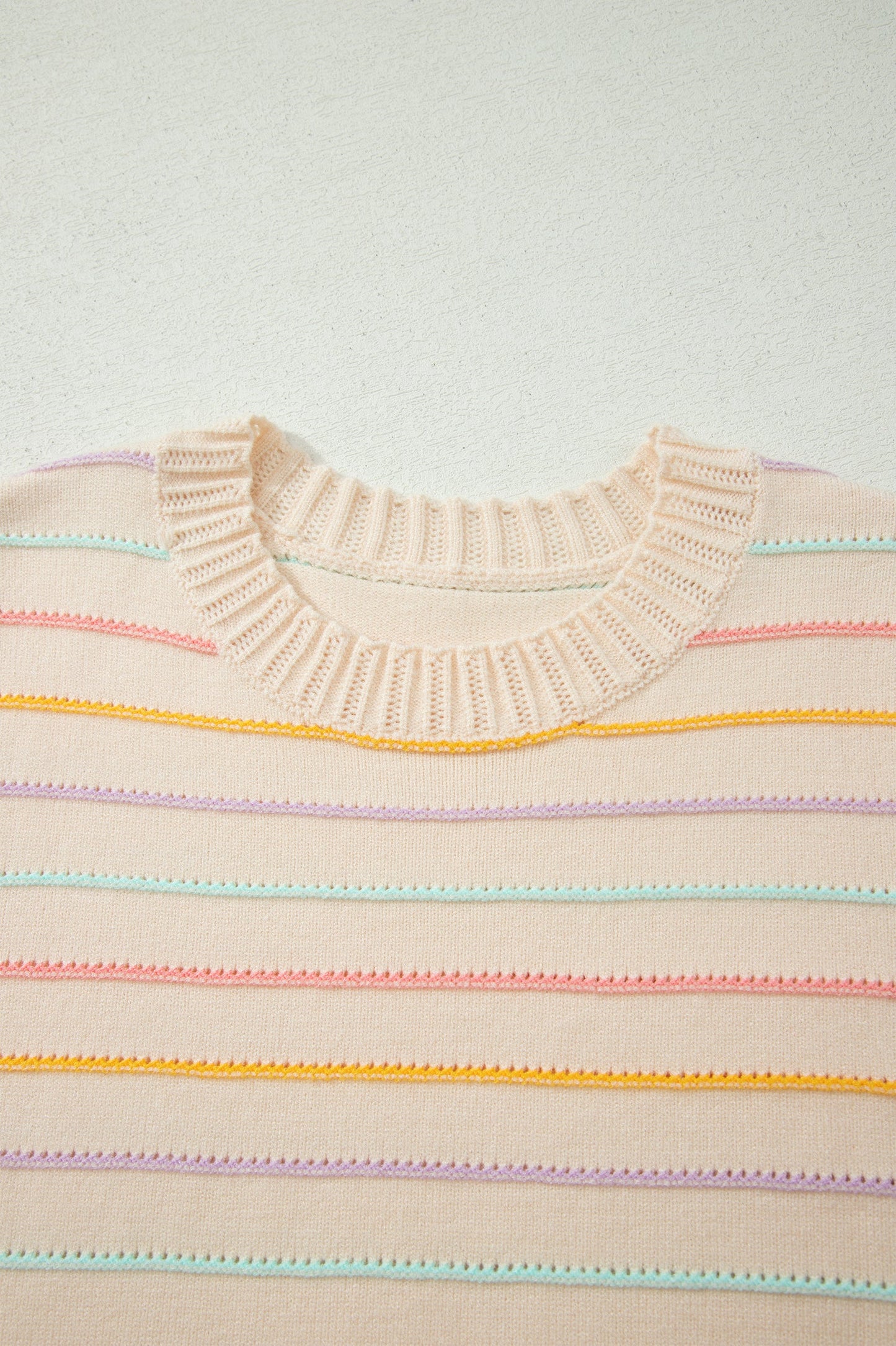 Stripe Crew Neck Long Sleeve Knit Sweater