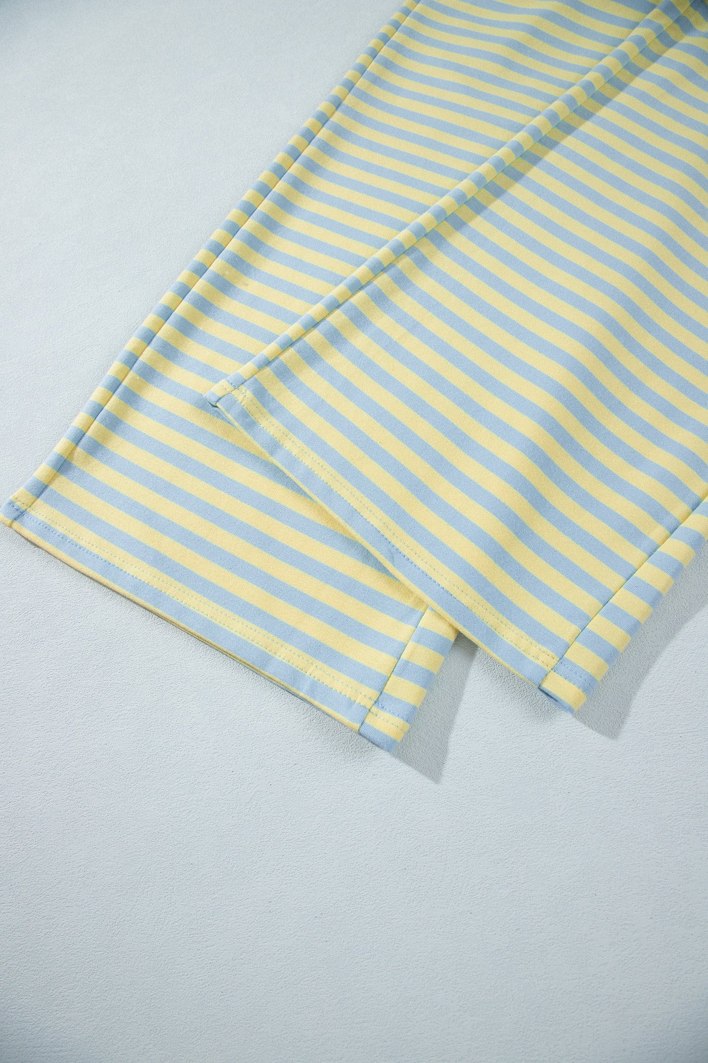 Stripe Colorblock Trim Short Sleeve Tee and Pants Set