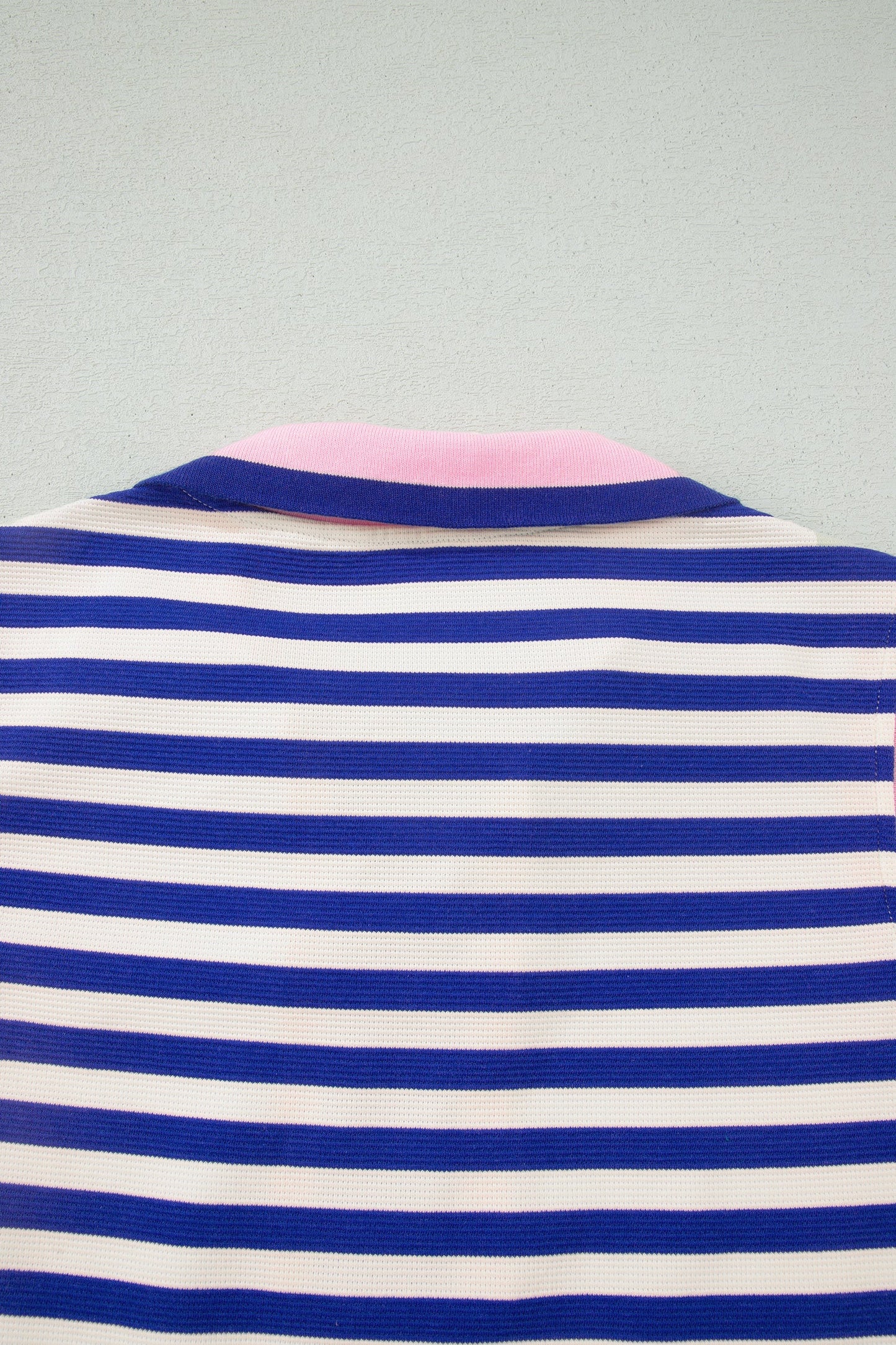 Stripe Textured Zip Collar Top & Skort Set