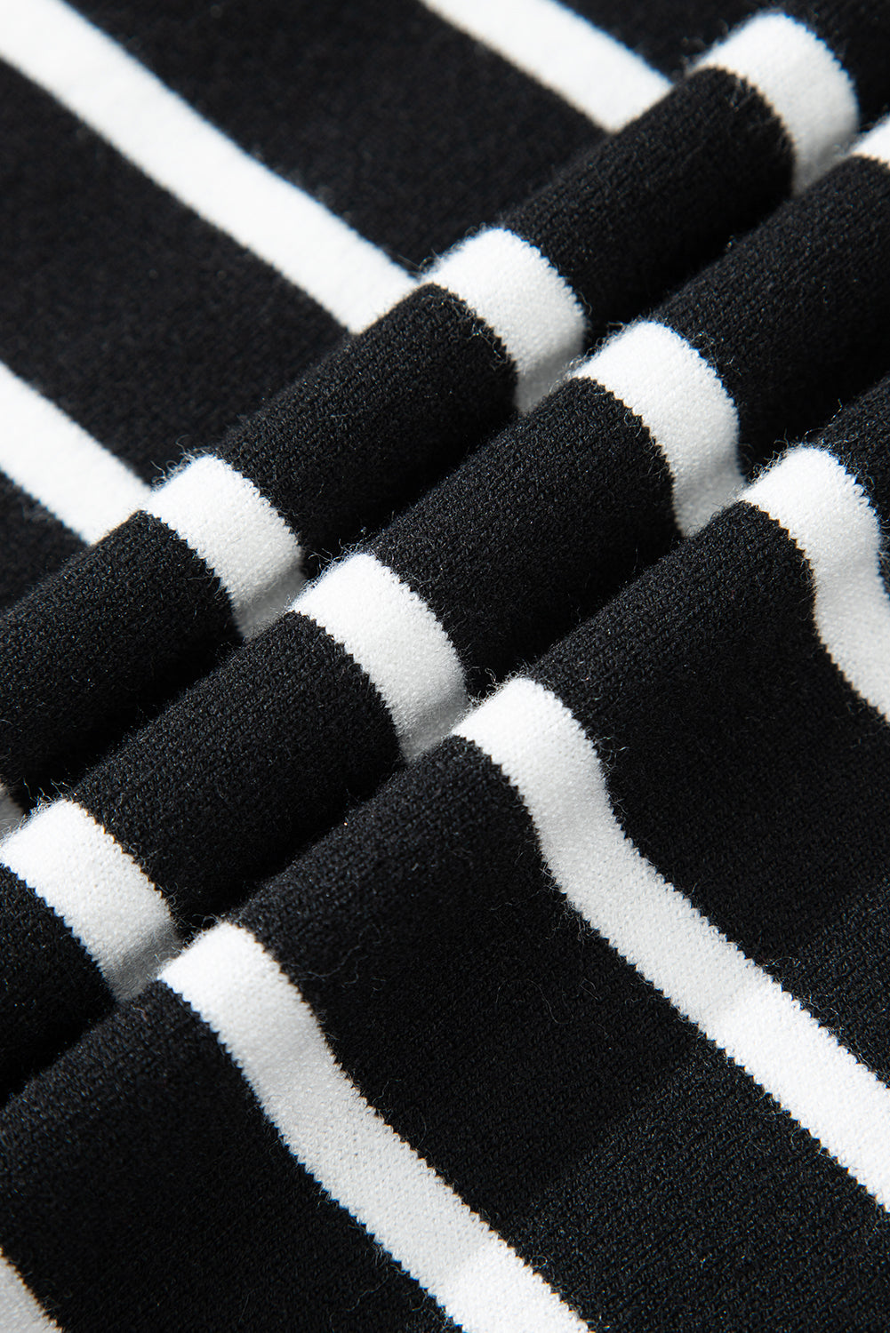 Stripe Ruched Bubble Sleeve Top