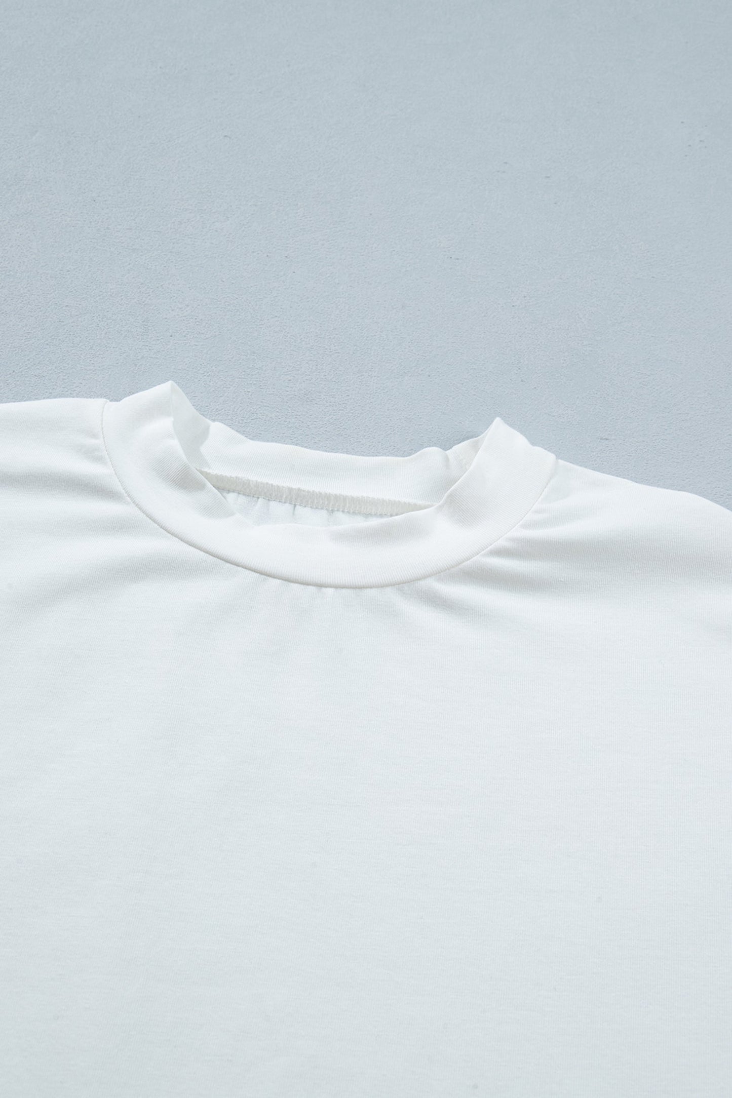 Solid Asymmetric Lace Hem Patchwork T-Shirt