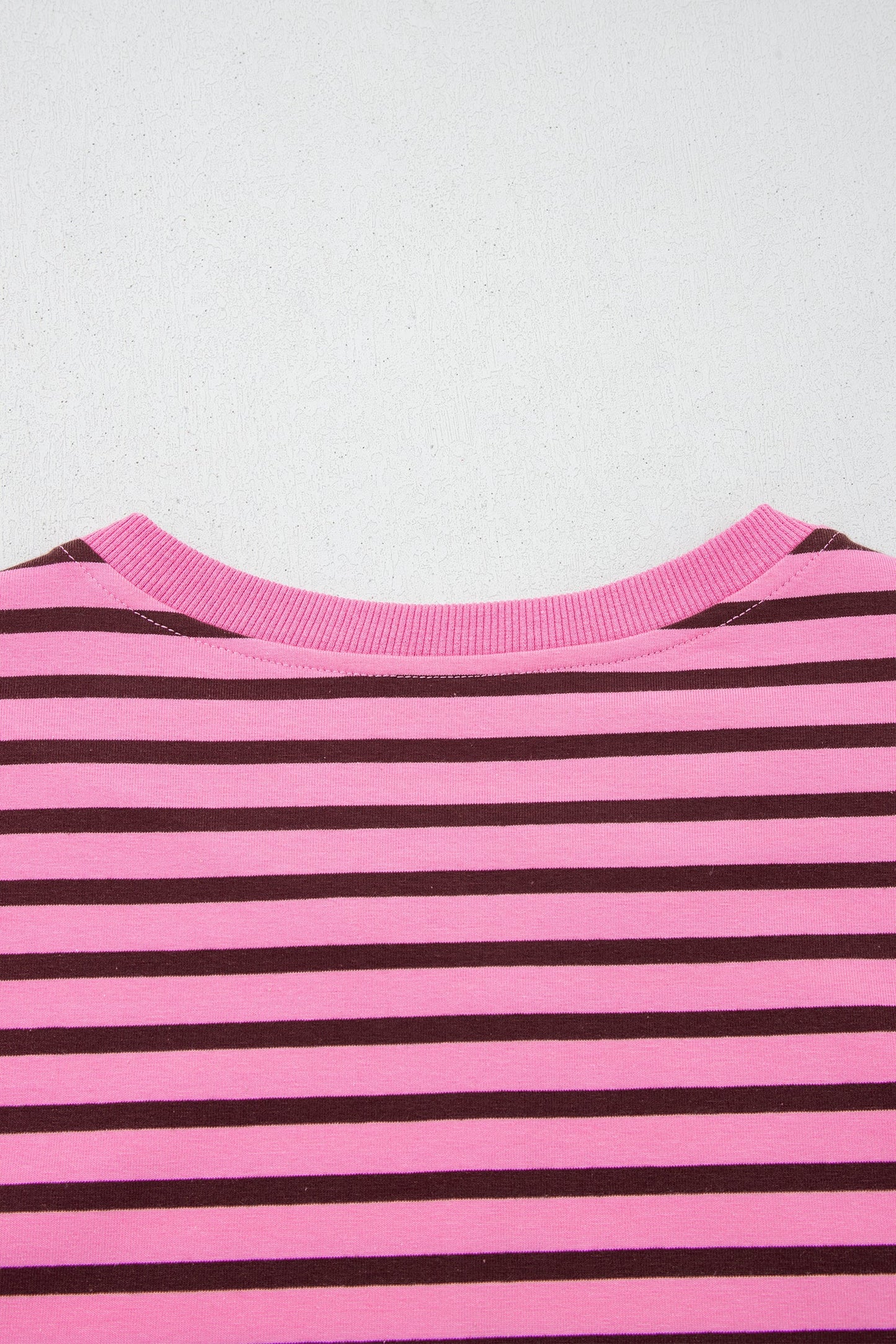 Stripe V-Neck Drop Shoulder Long Sleeve Top