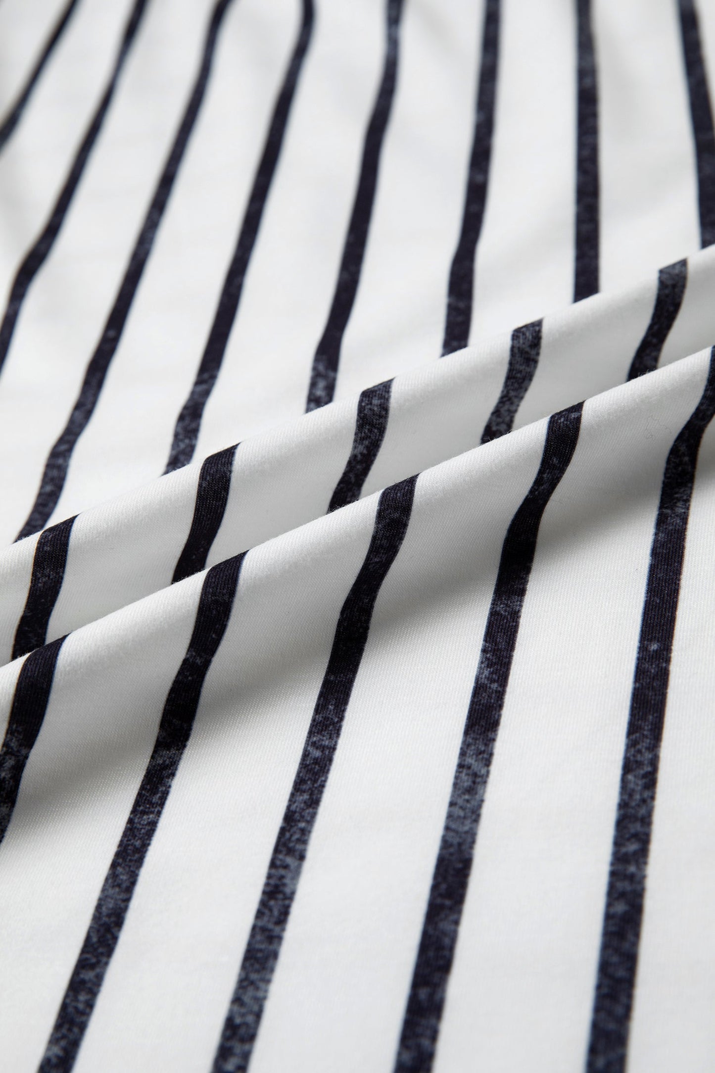 Stripe Colorblock 3/4 Sleeve Loose T-Shirt