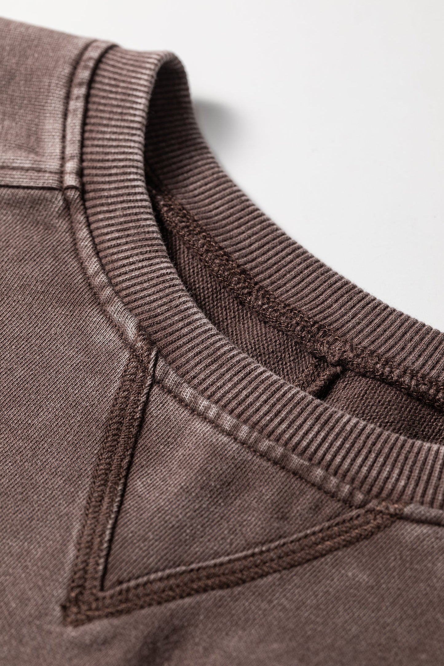 Mineral Wash Reverse Seam 3/4 Sleeve Top