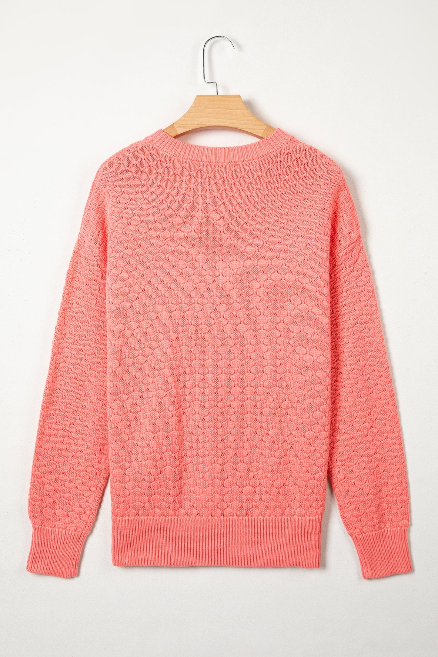 Ribbed Knit Drop Shoulder Long Sleeve Sweater