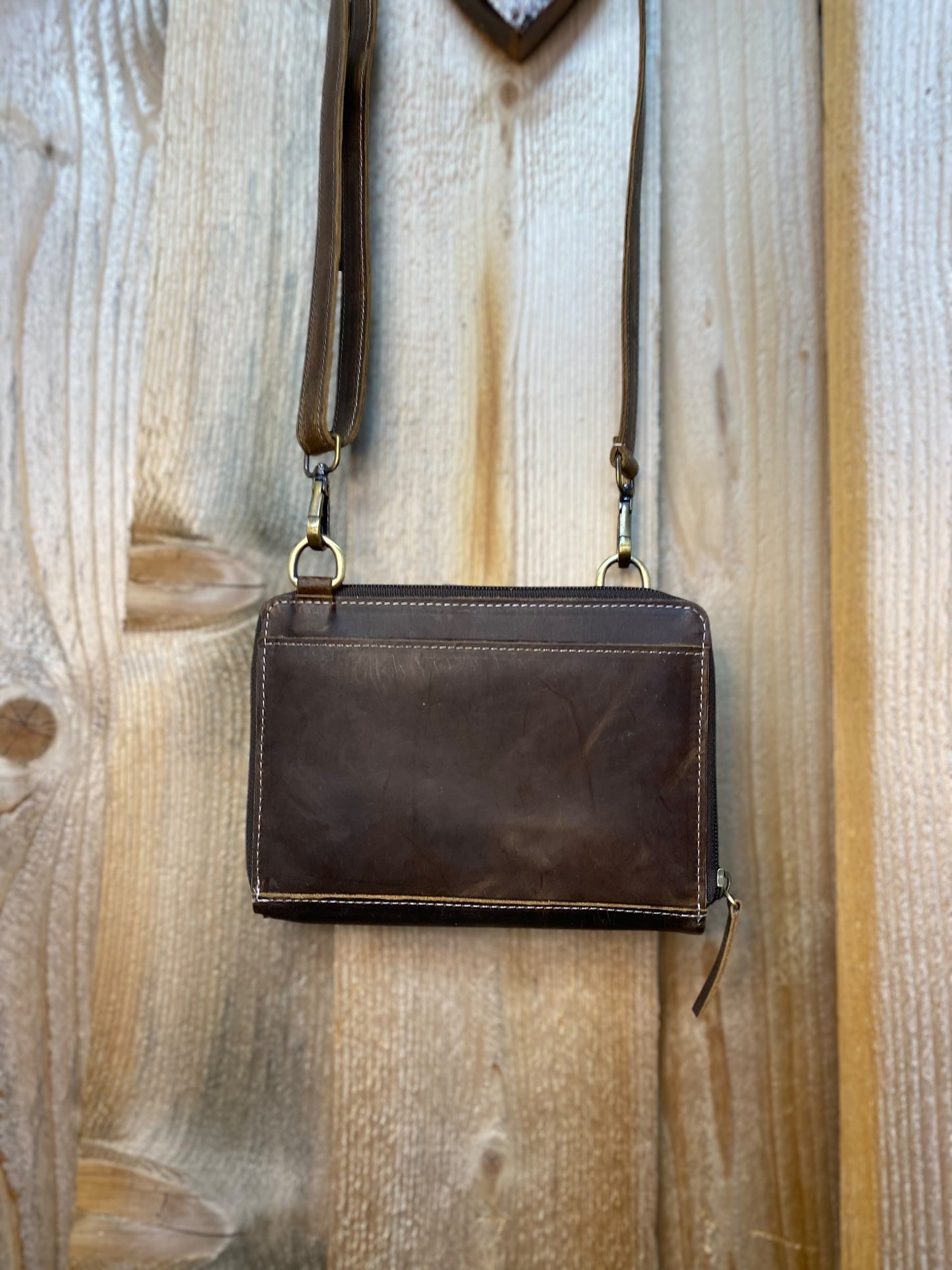 Rustic Leather All Tooled Leather Crossbody
