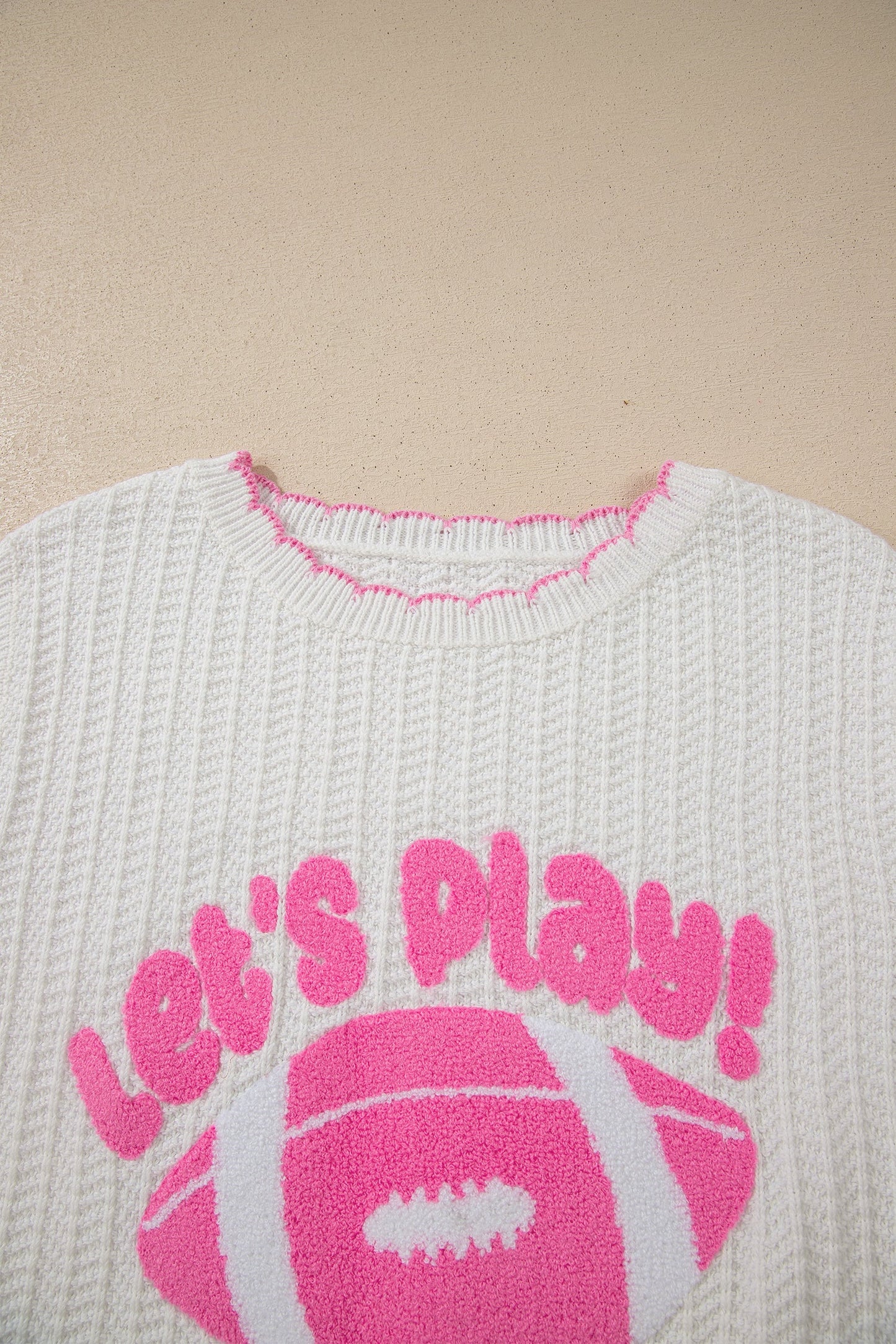 Let's Play Football Textured Knit Sleeveless Sweater