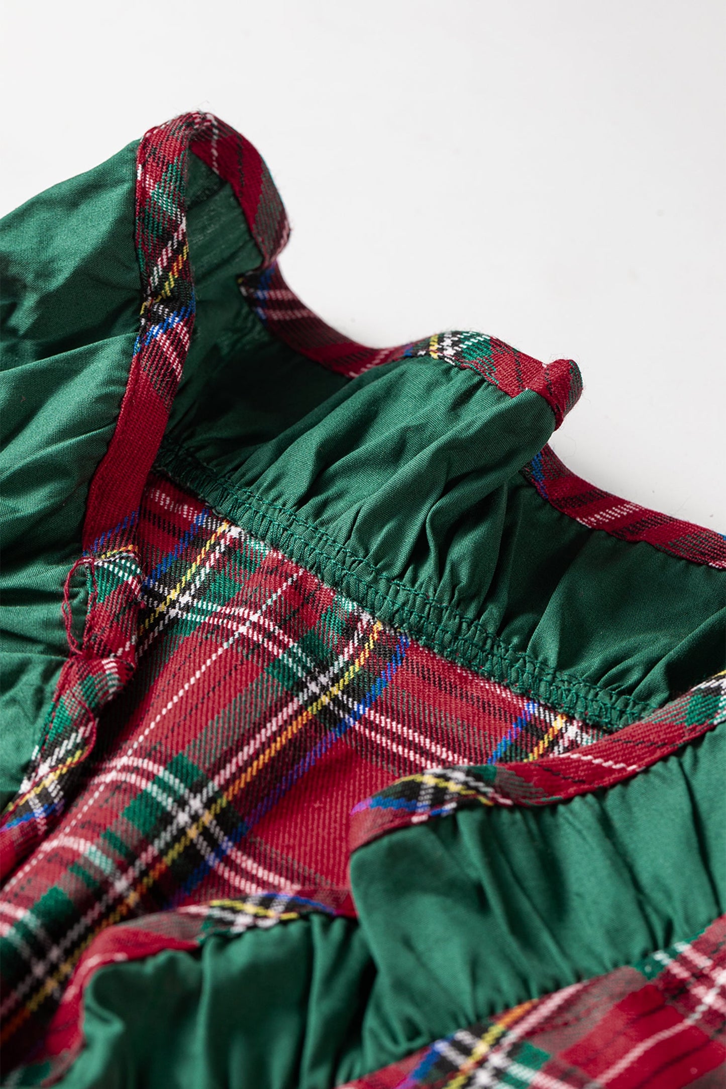 Plaid Ruffle Colorblock Buttoned Mini Dress