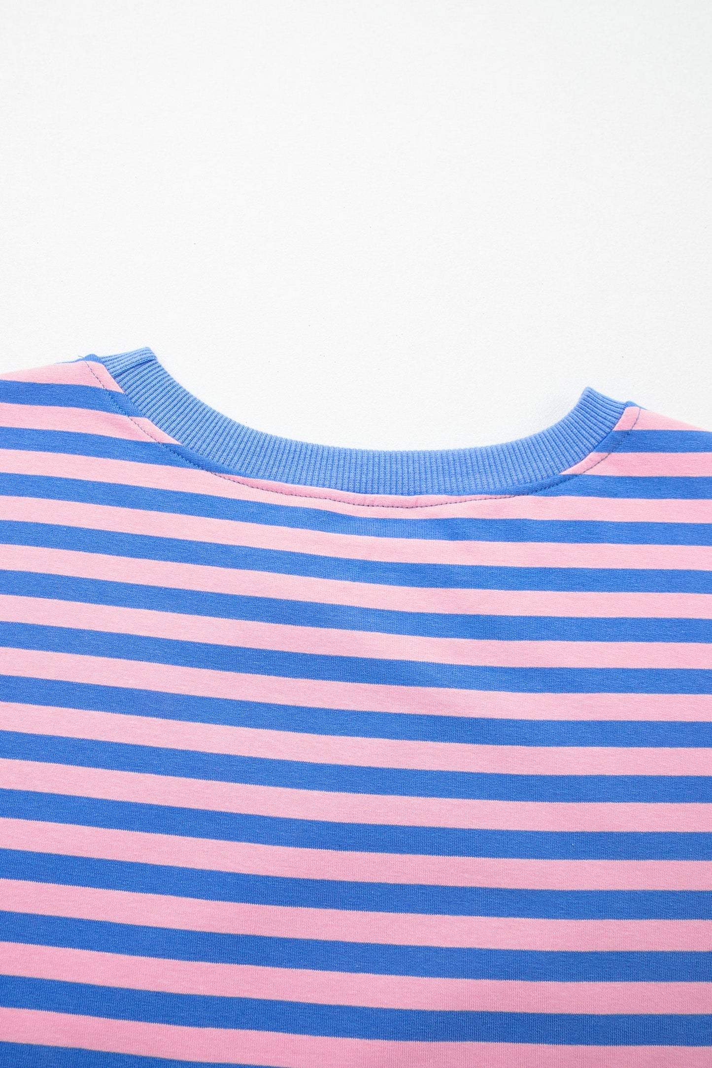 Stripe Contrast Trim Short Sleeve Top & Skirt Set