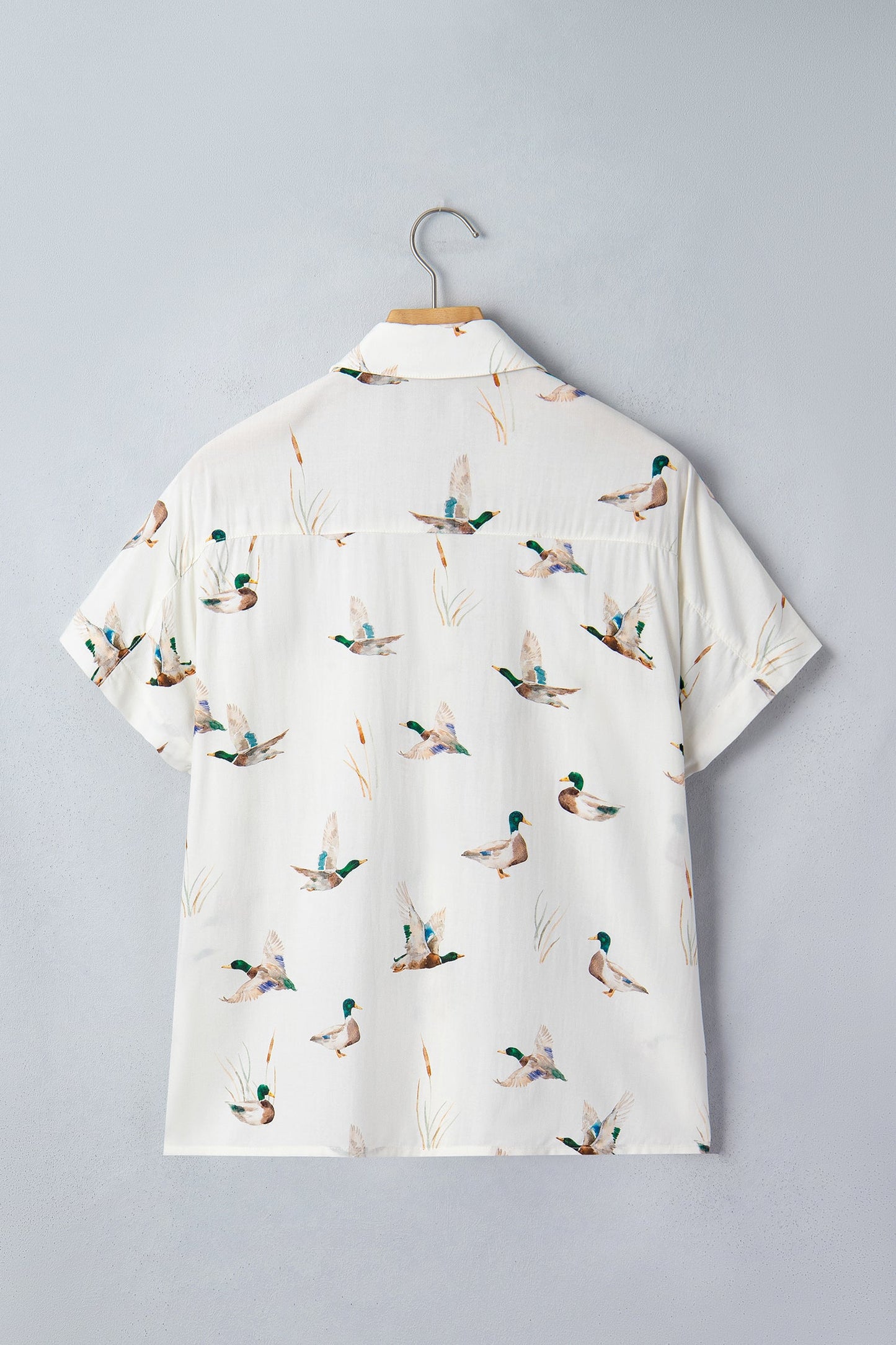 Mallard Button Flap Pocket Collared Blouse