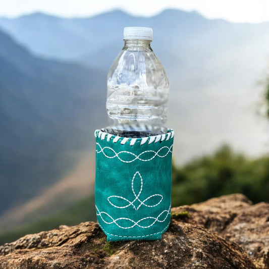 Turquoise BootStitch Koozie