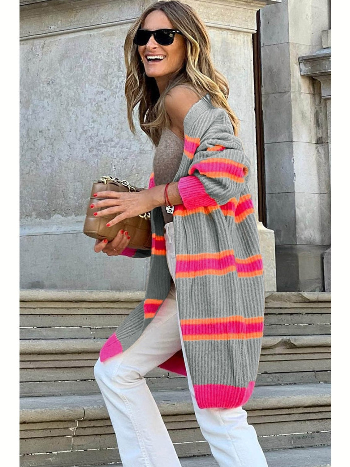 Women Ribbed Long Sleeve Cardigan Sweater