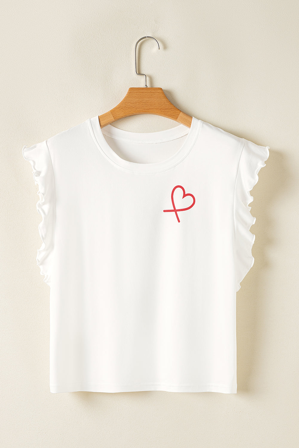 Heart Ruffle Tank Top And Pants Lounge Set