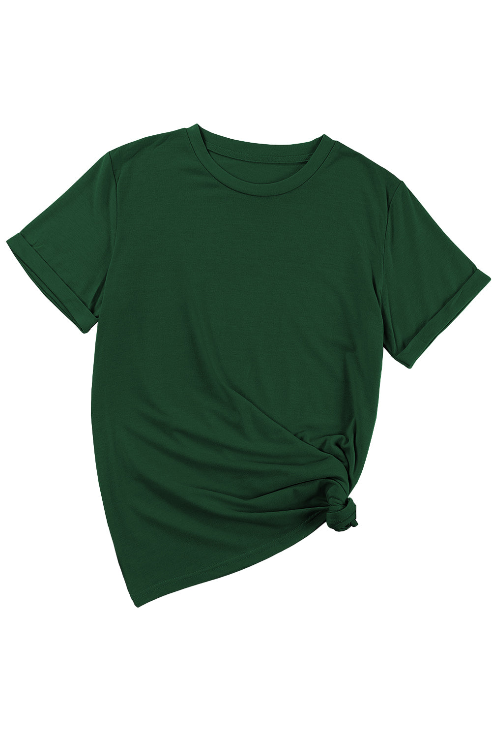 Solid Short Sleeve Crew Neck Tee