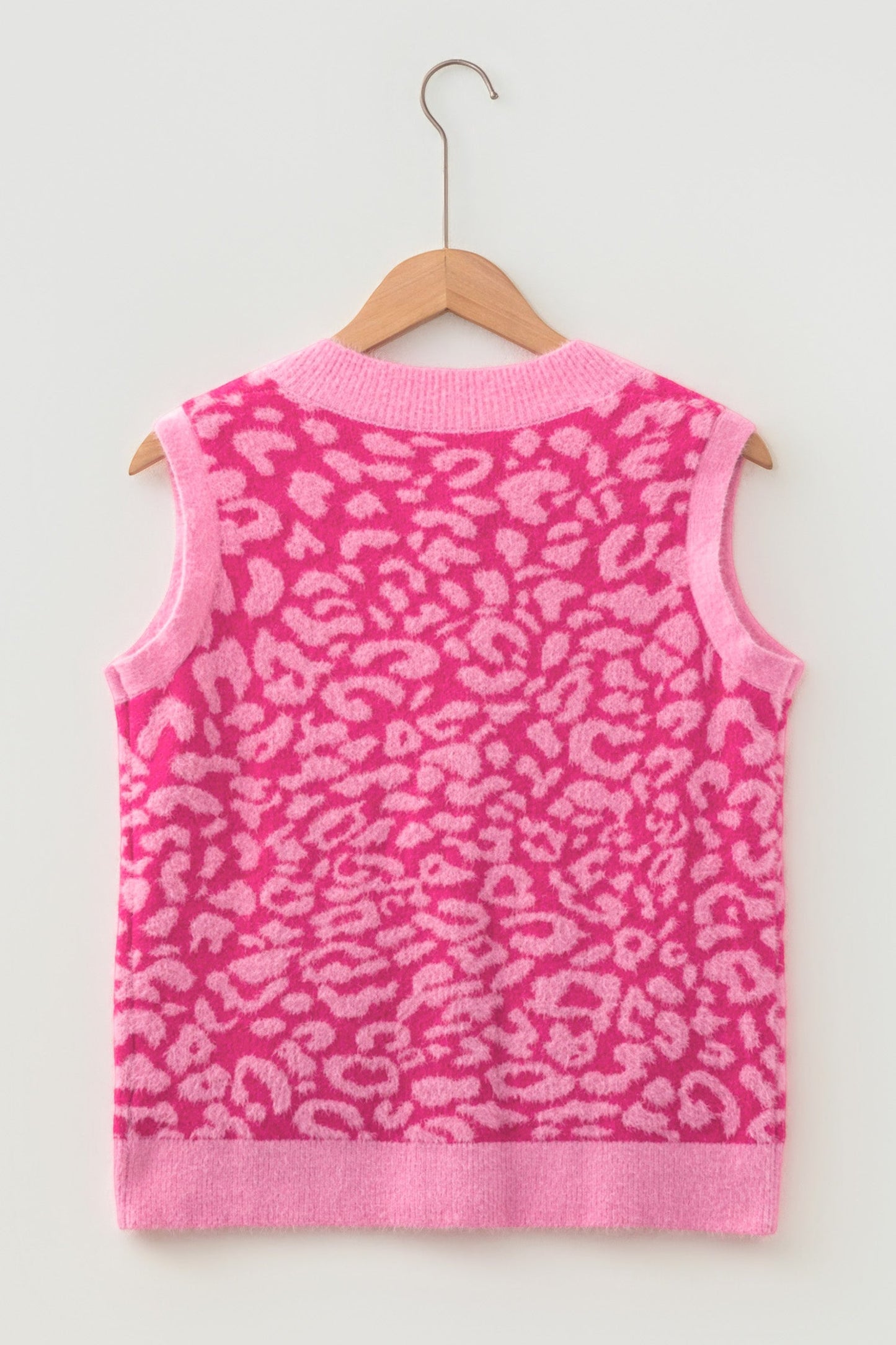 Leopard Sleeveless Regular Wash Knit Vest