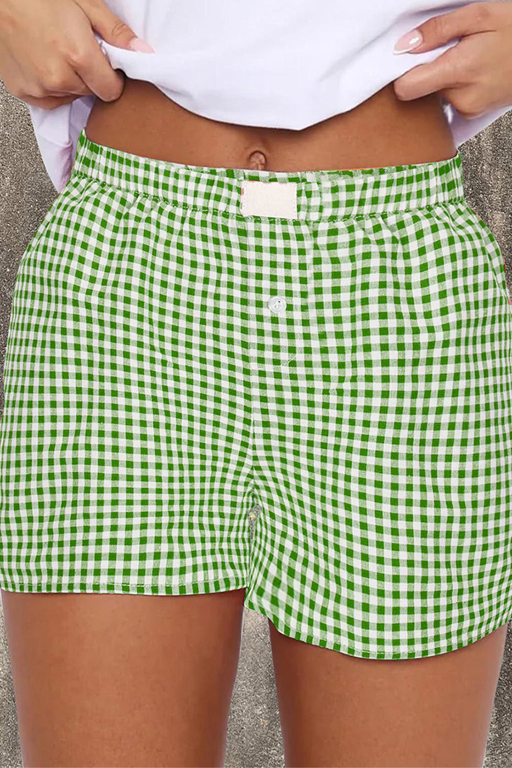 Gingham High Waist Shorts