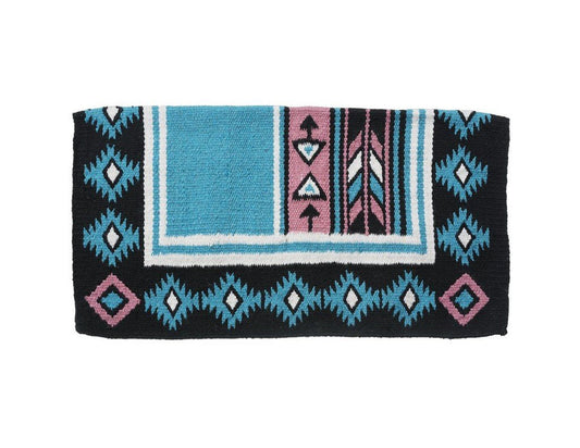 Tough 1 Cherokee Wool Saddle Blanket Turq/Black