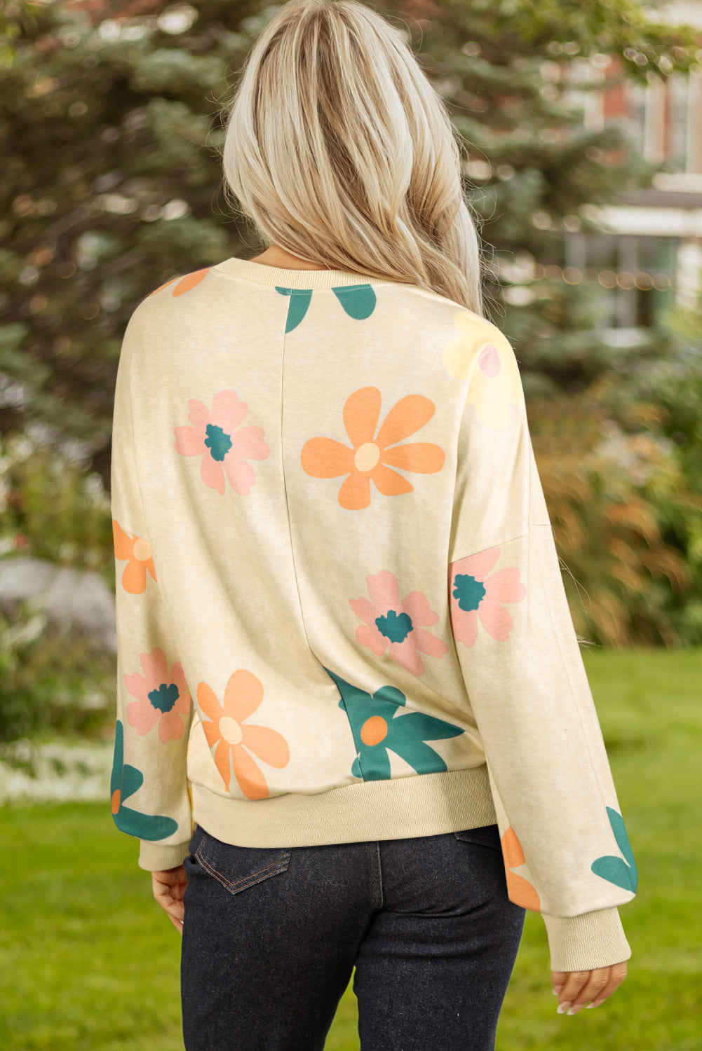 Floral Mineral Wash French Terry Sweatshirt