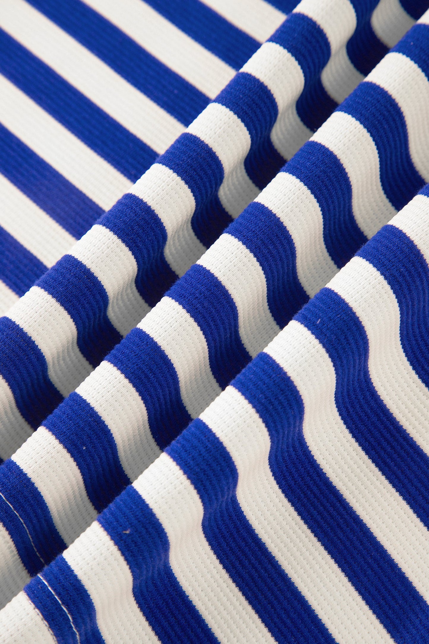Stripe Textured Zip Collar Top & Skort Set