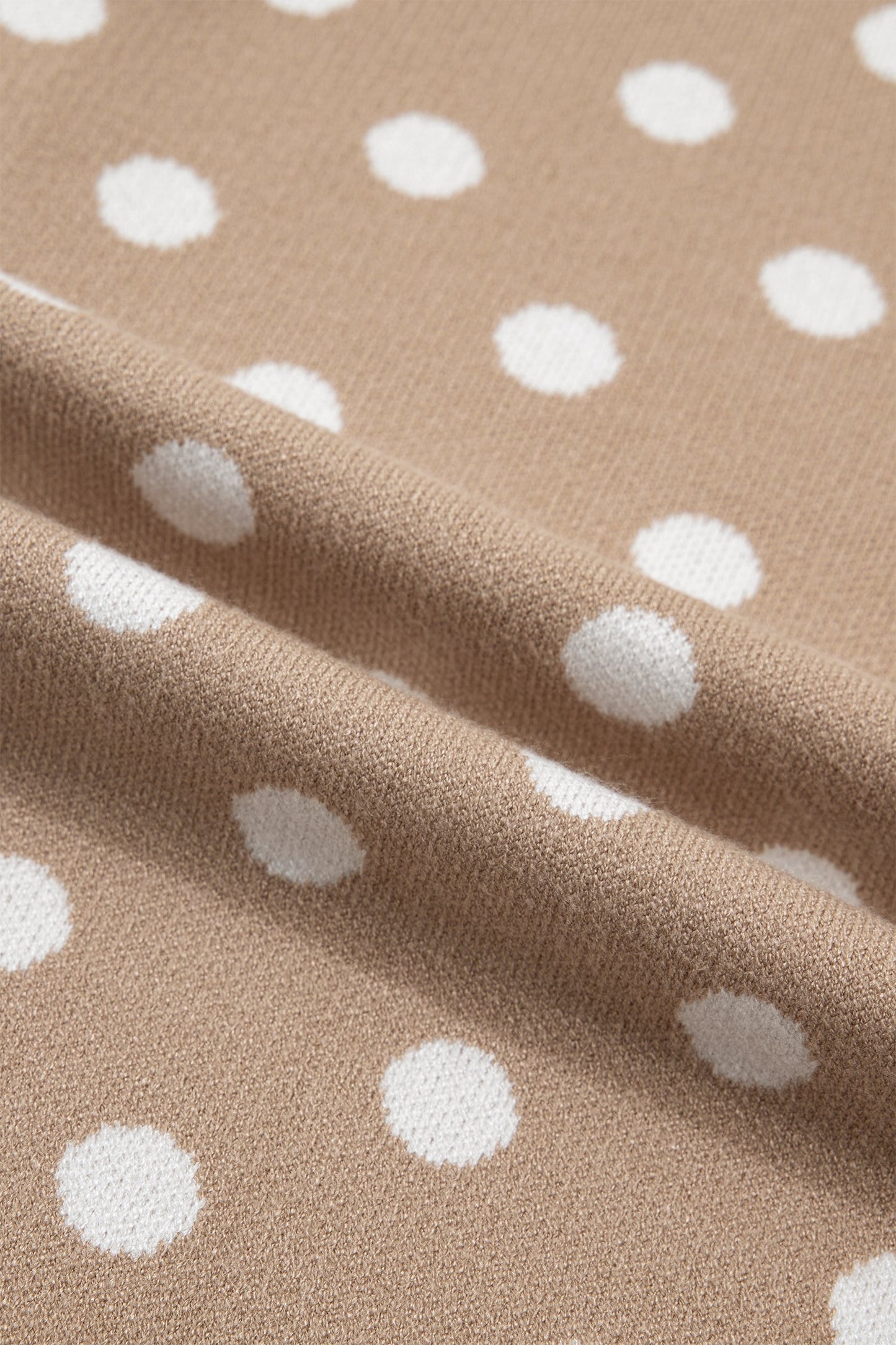 Polka Dot Short Sleeve Buttoned Sweater Cardigan