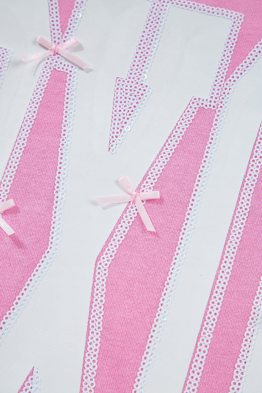 Valentine XOXO Sequin Bow Exposed Seam Sweatshirt