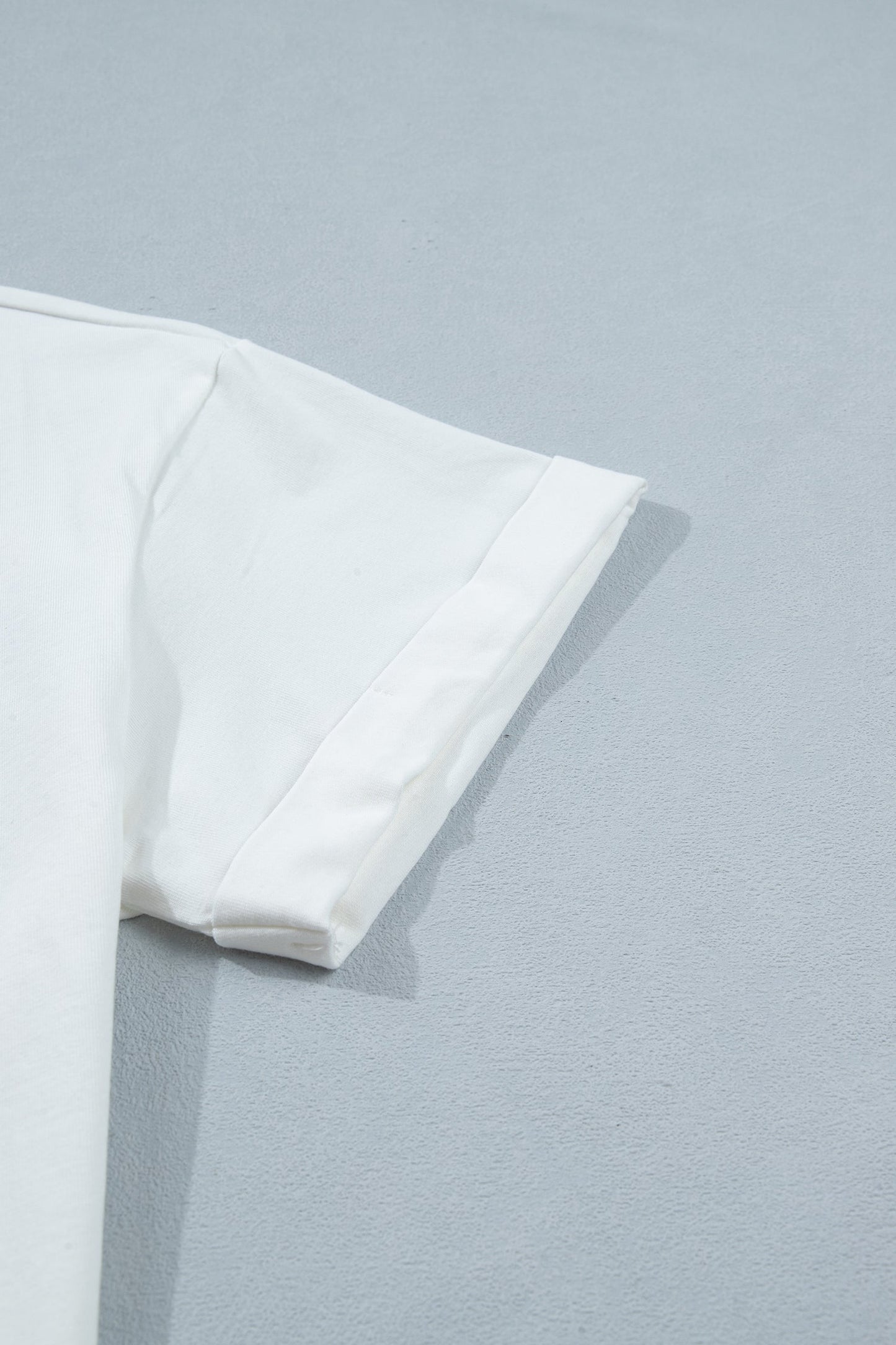 Solid Asymmetric Lace Hem Patchwork T-Shirt