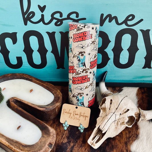 Howdy Cowboy Western 20oz Skinny Tumbler