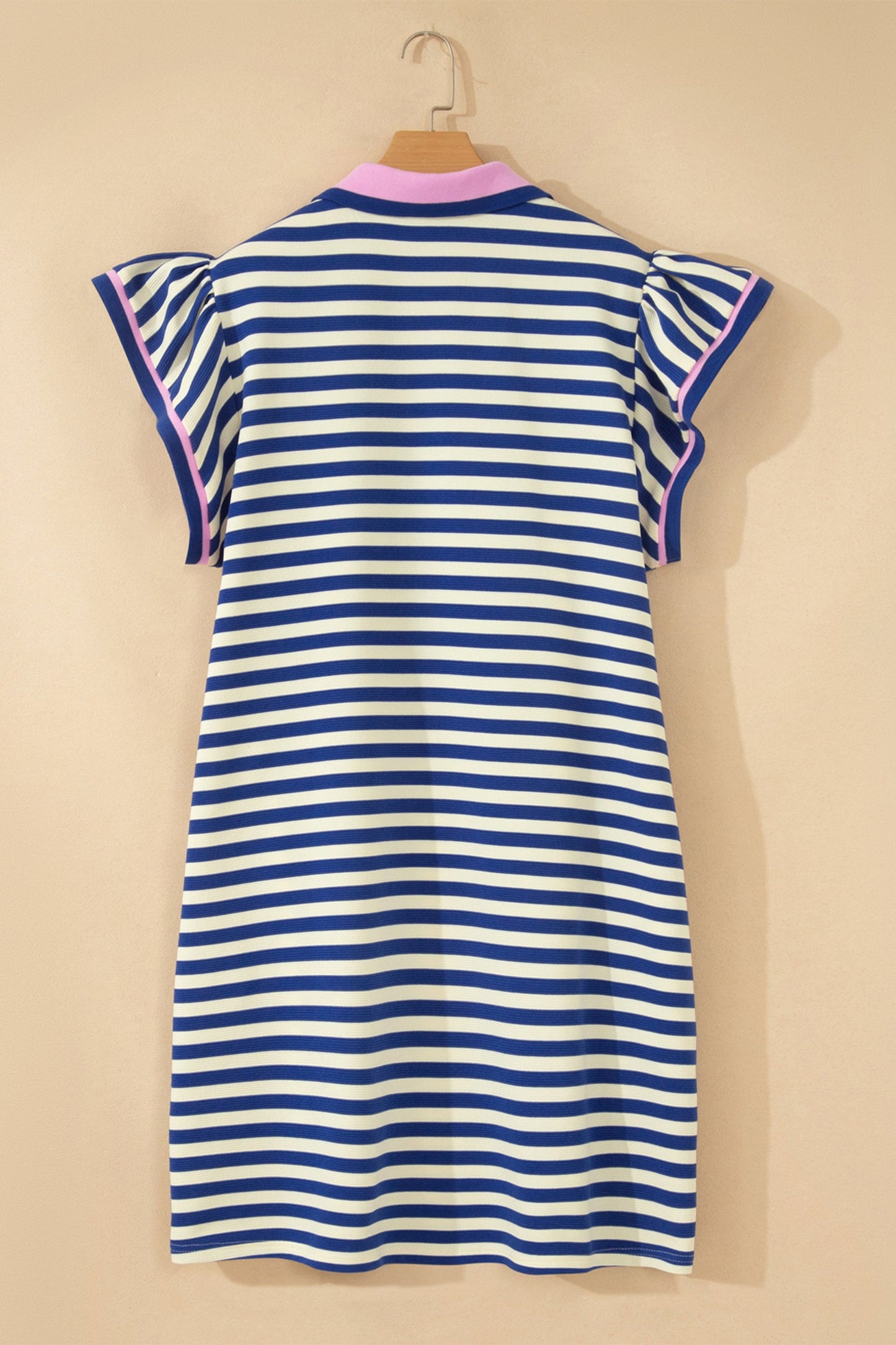 Plus Size Stripe Colorblock Short Sleeve Mini Dress