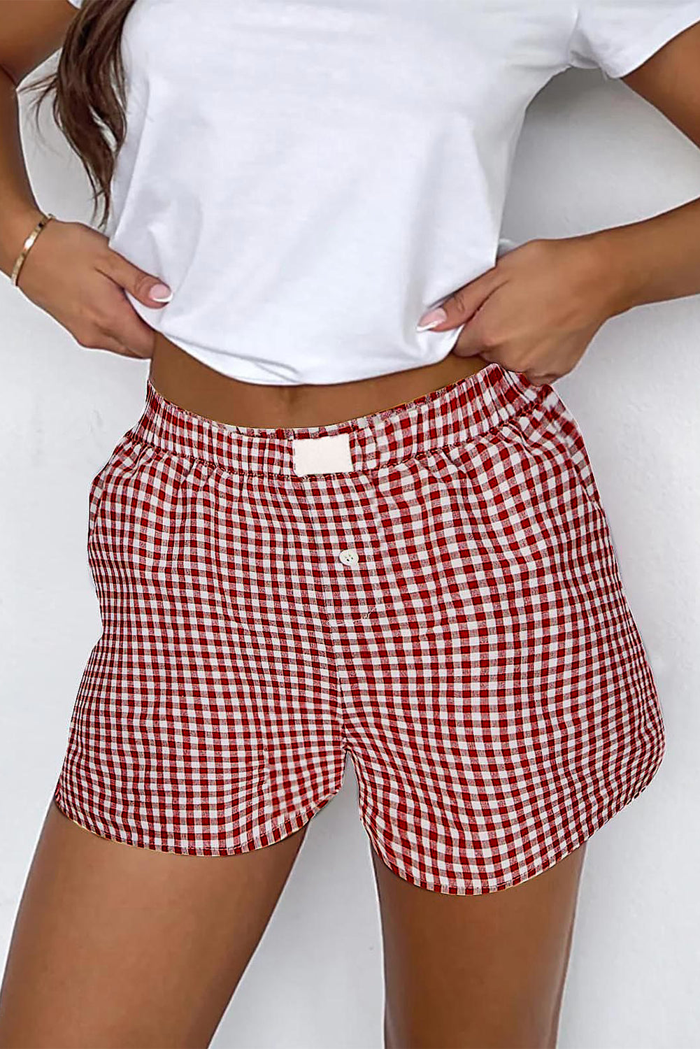 Gingham High Waist Shorts