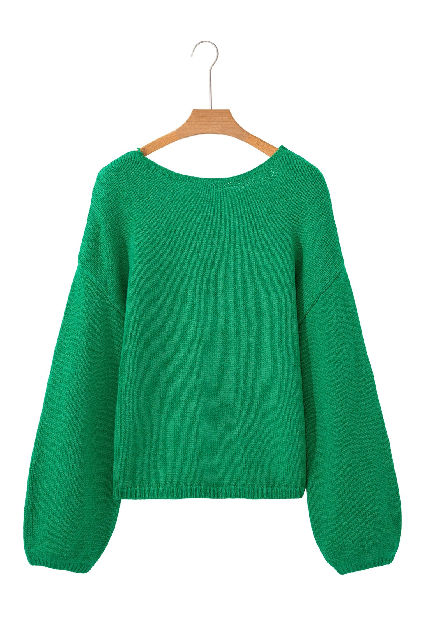 Bow Tie Backless Bubble Sleeve Sweater