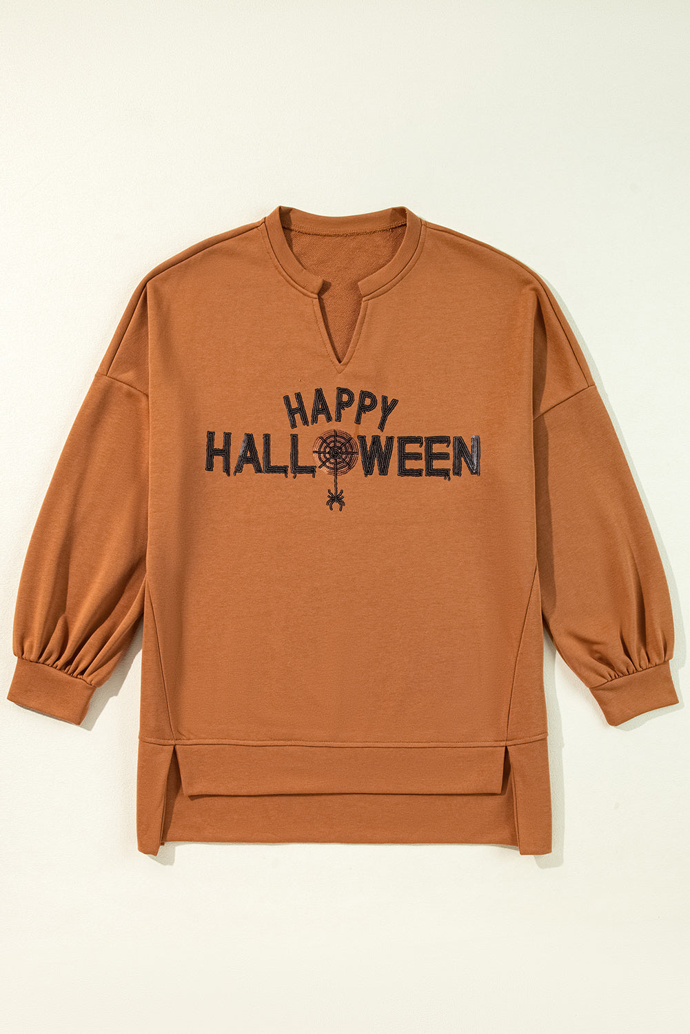 Happy Halloween Sequin Graphic Long Sleeve Top
