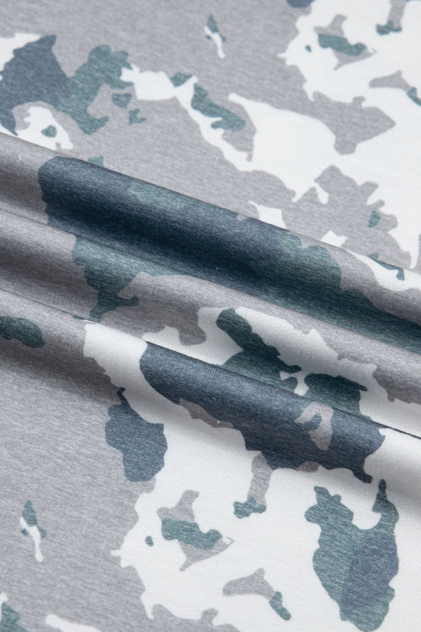 Camo Raw Edge Pocketed Drawstring Pants