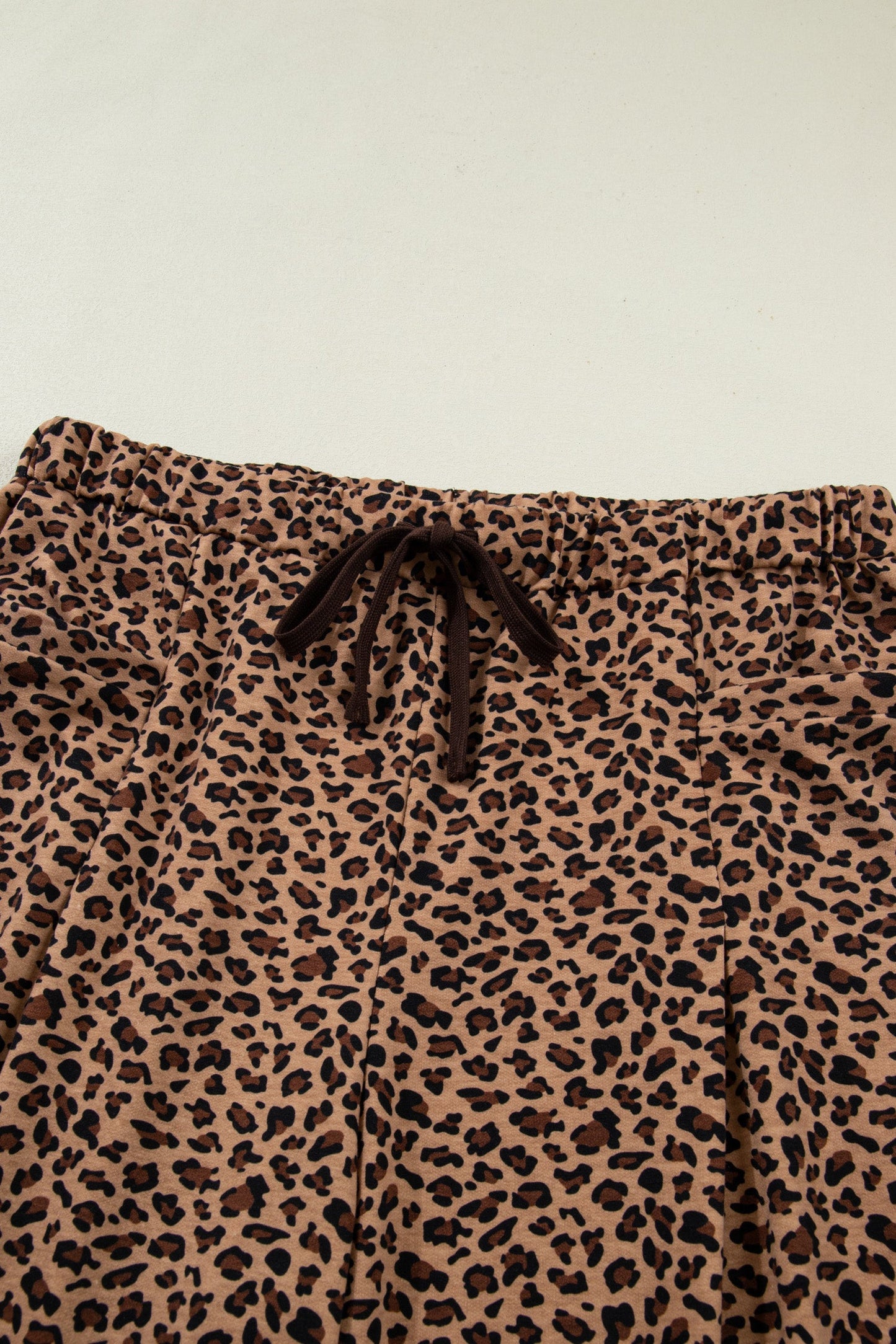 Plus Size Leopard Top & Pleated Pants Set