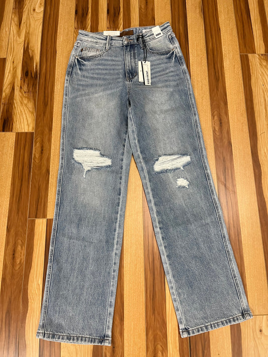 Judy Blue: High Waist Rigid Magic Destroy 90's Straight Jeans