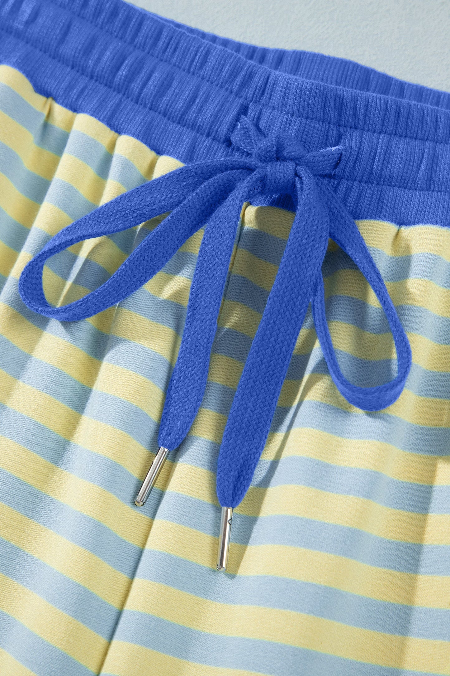 Stripe Colorblock Trim Short Sleeve Tee and Pants Set