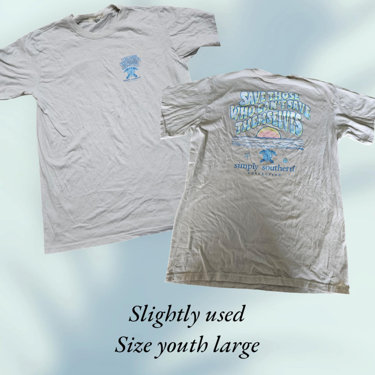 Simply Southern - Short Sleeve - Turtle - Size Youth Large (M48)